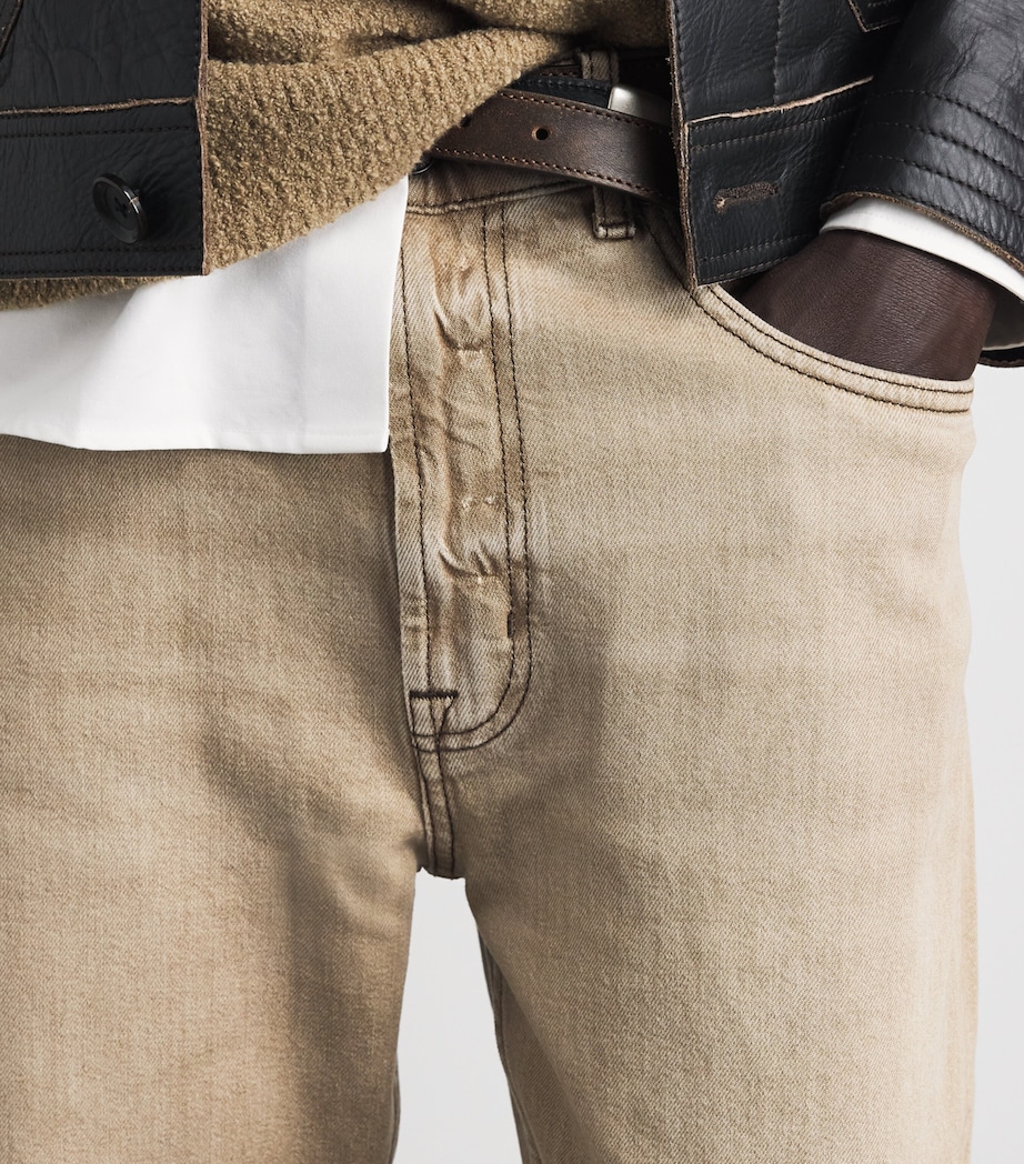 7 For All Mankind Mens Easy Straight Jeans Brown Image 3