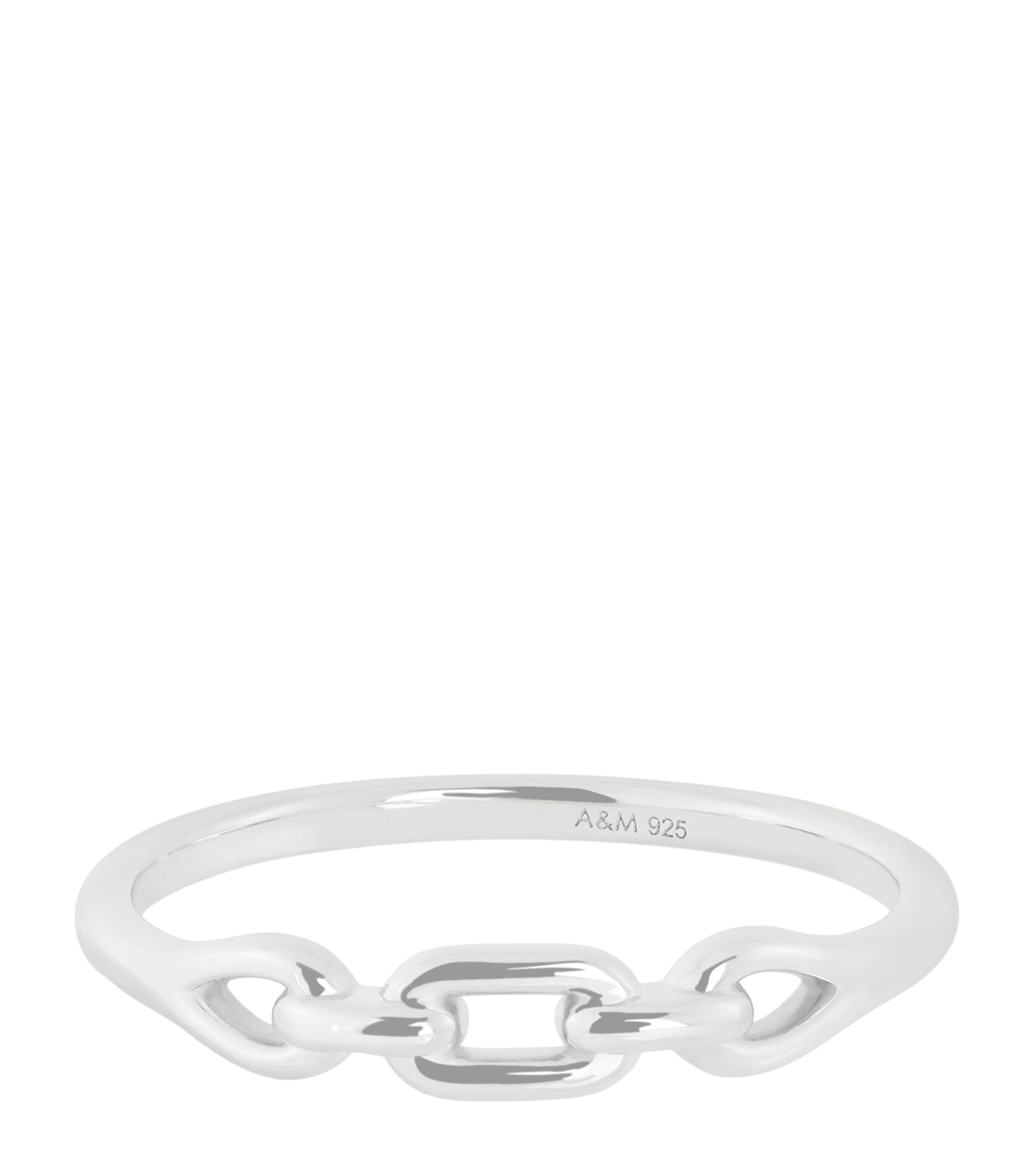 Astrid & Miyu Rhodium-Plated Silver Links Ring Silver Image 1