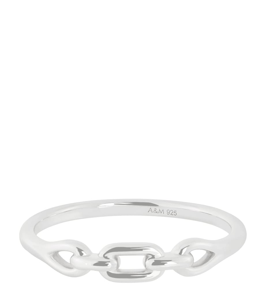 Astrid & Miyu Rhodium-Plated Silver Links Ring Silver Image 1