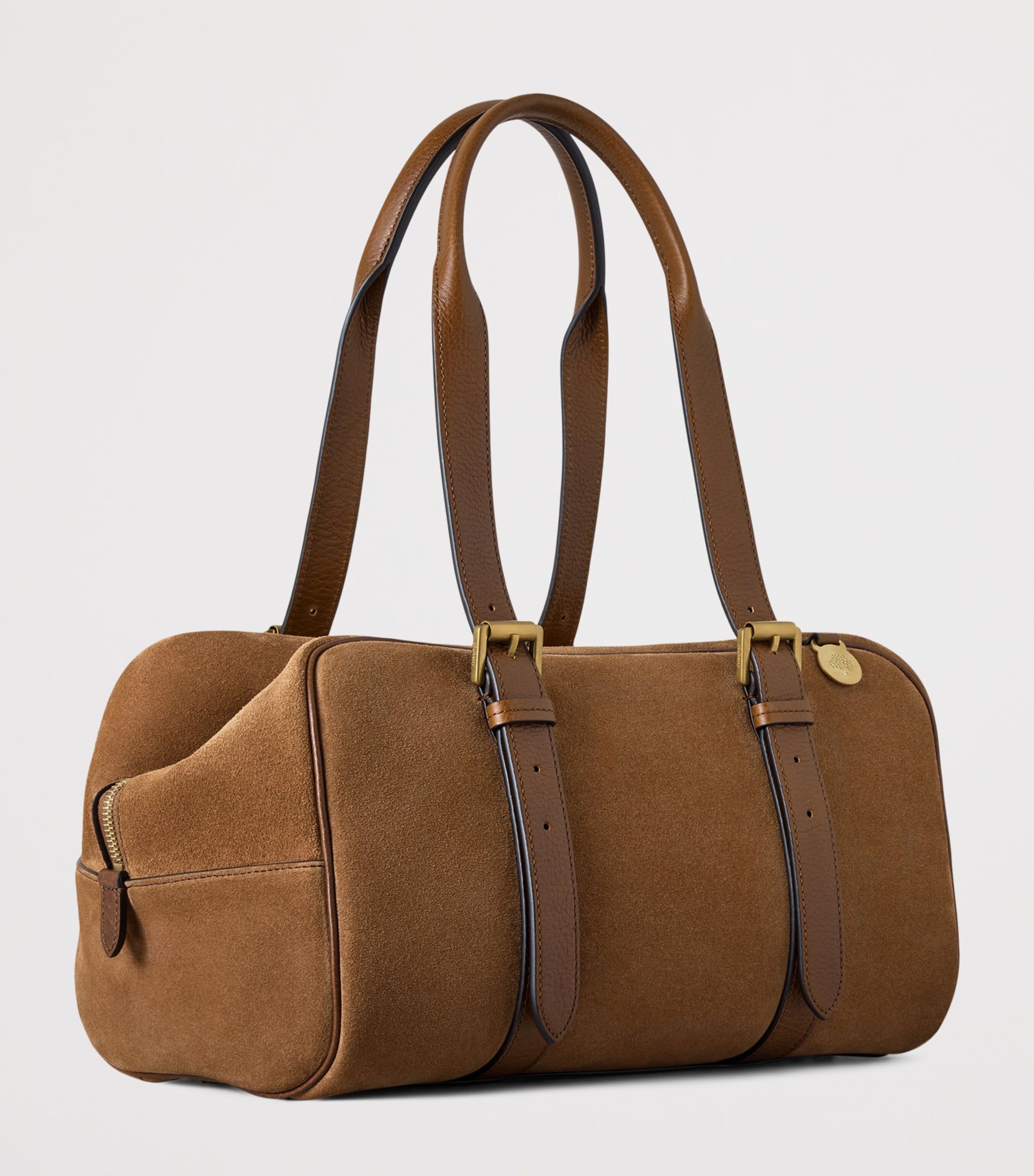 Mulberry Suede Boston Shoulder Bag Vintage Oak Image 3