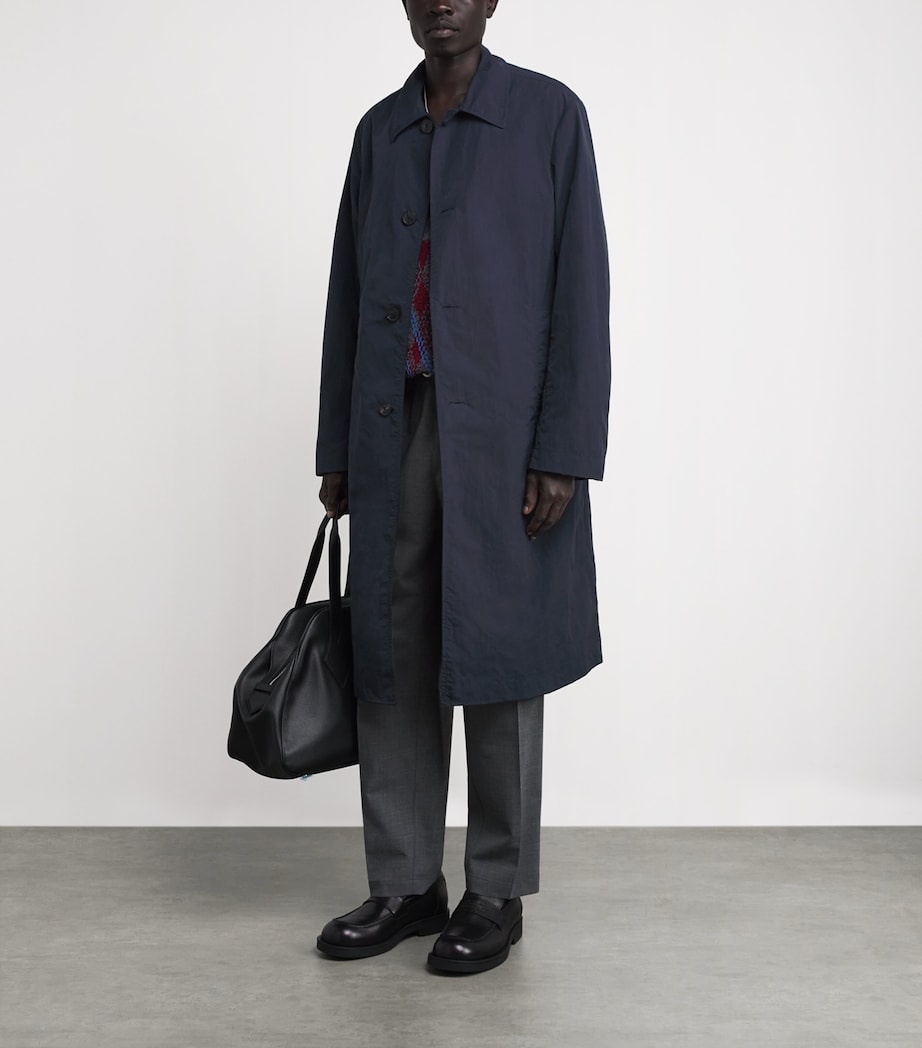 DRIES VAN NOTEN Mens Water-Repellent Coat Navy Image 2