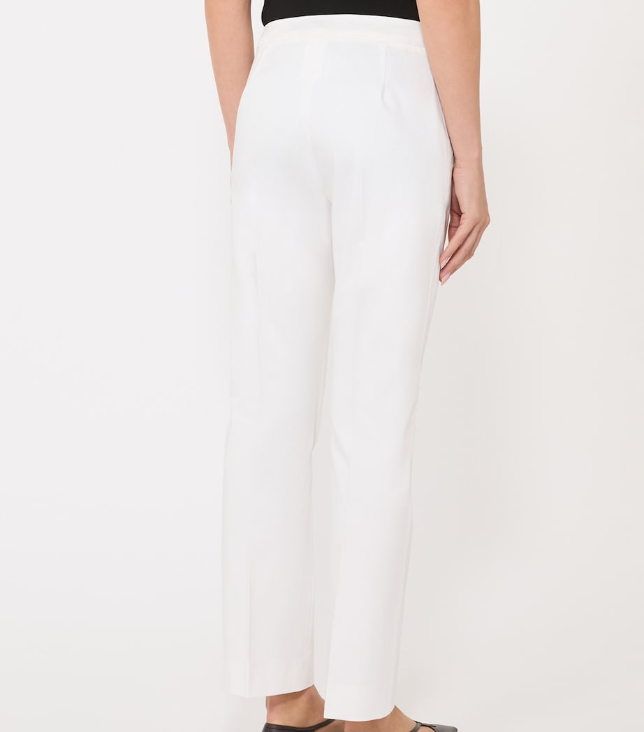 Max Mara Womens Stretch-Cotton Tailored Trousers Silk Image 4