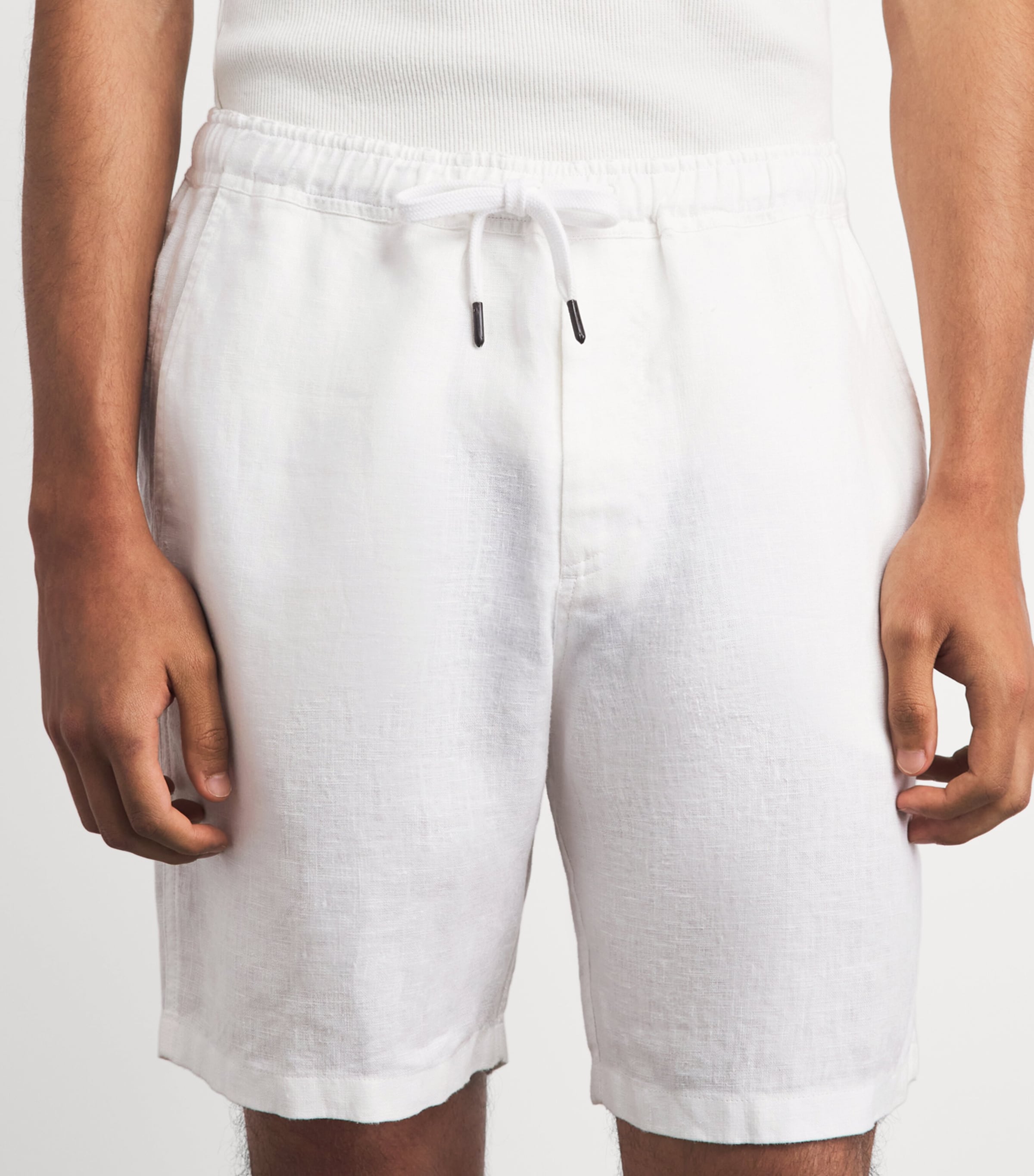 Derek Rose Mens Linen Vienna Shorts Whi Image 3