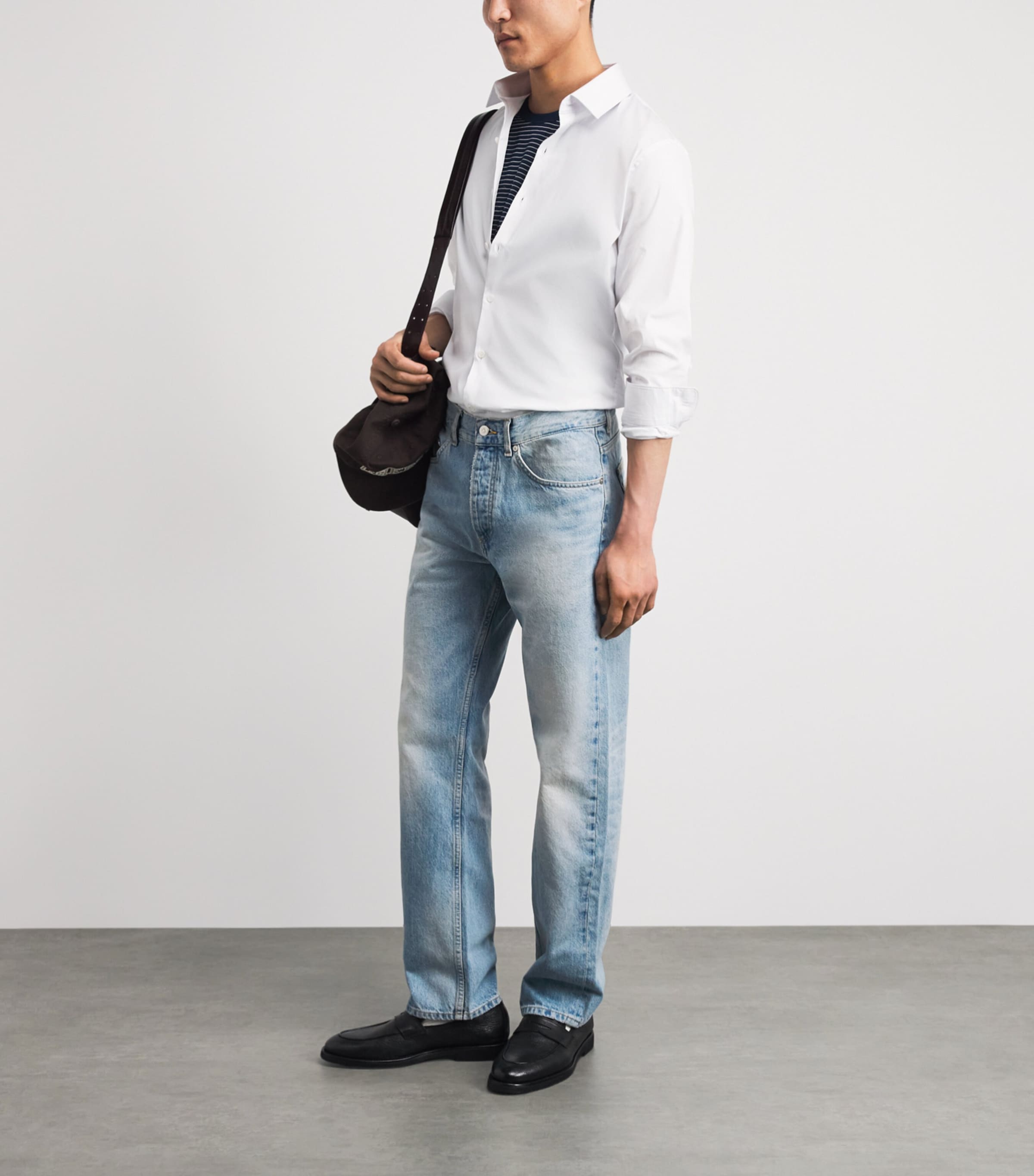 Sandro Paris Mens Straight Jeans Light Blue Denim Image 2