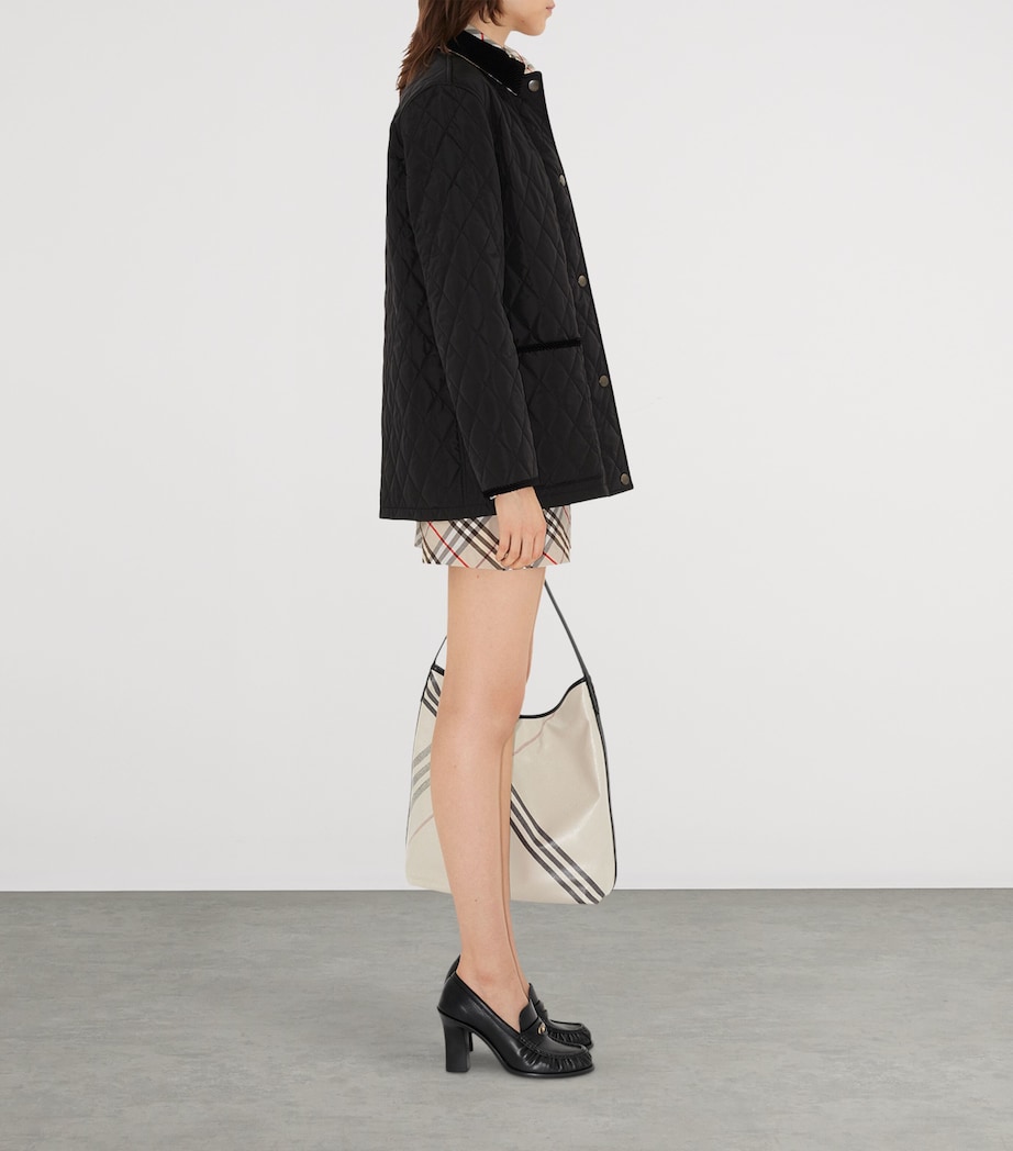 Quilted Barn Jacket BLACK/SAND IP CHECK Image 3