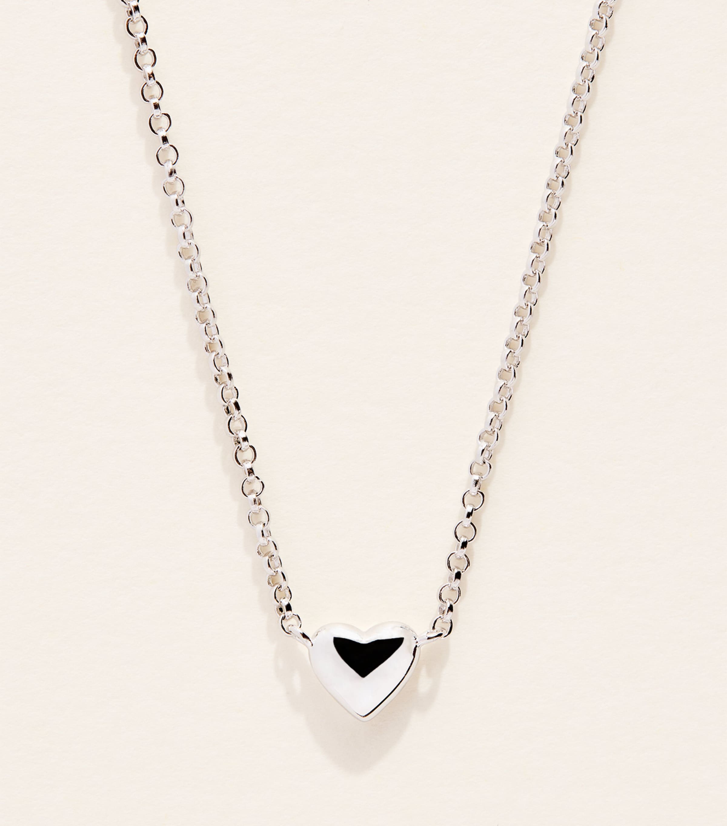 Astrid & Miyu Recycled Sterling Silver Heart Necklace Silver Image 1