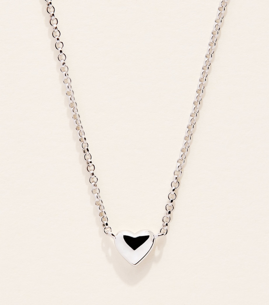 Astrid & Miyu Recycled Sterling Silver Heart Necklace Silver Image 1
