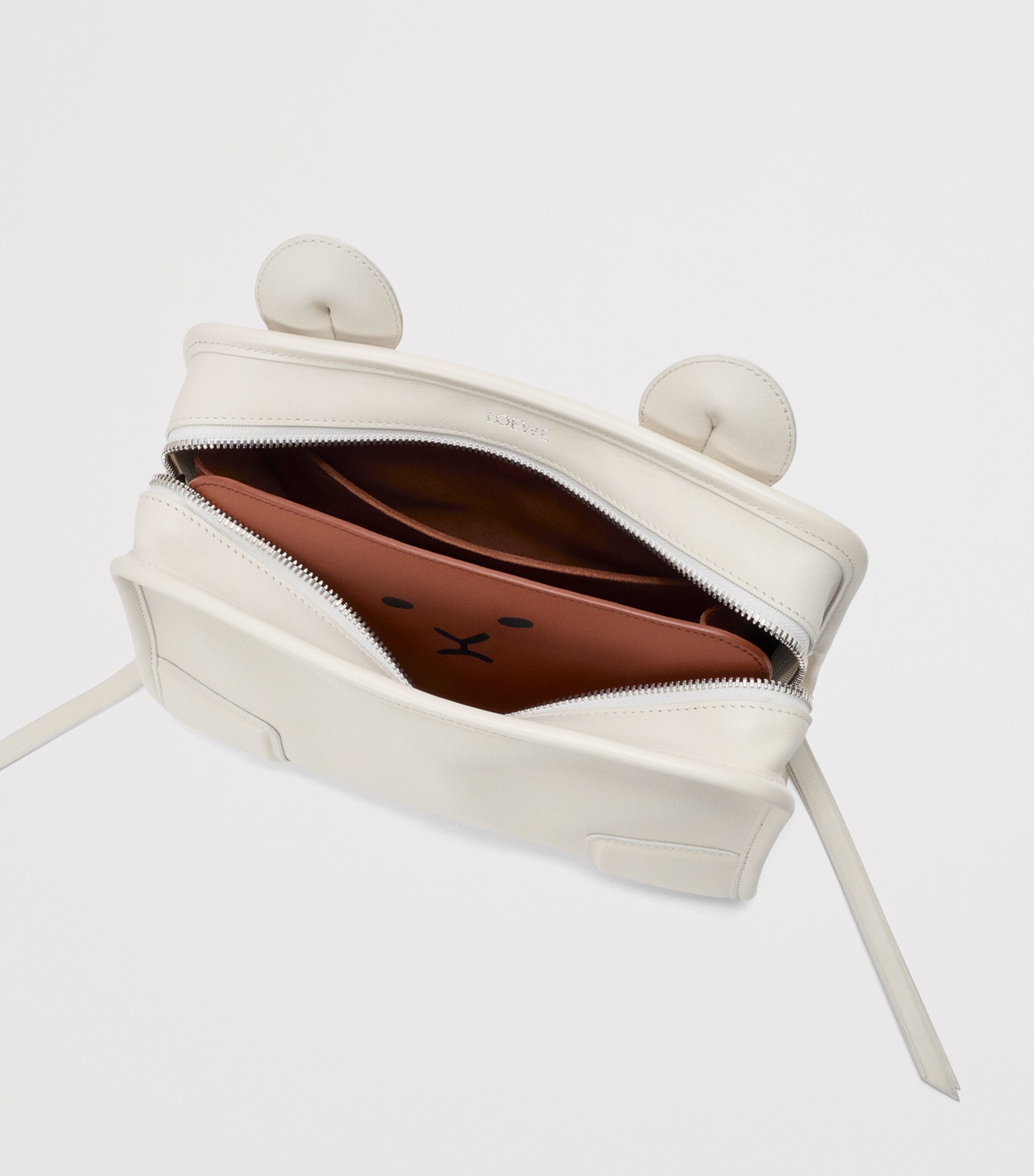 LOEWE Small Leather Amazona 180 Top-Handle Bag Soft White Image 10