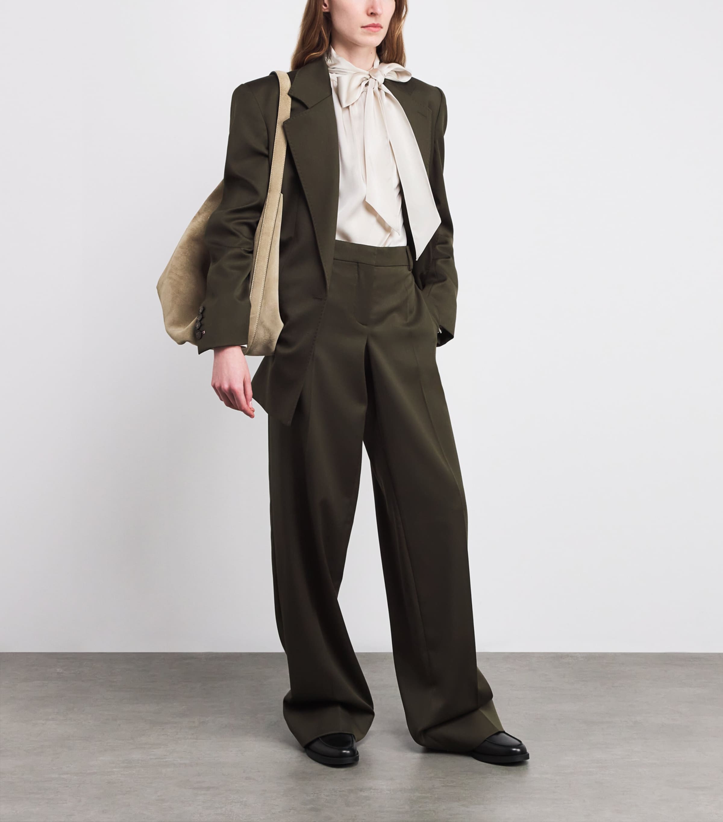 Satin Pussybow Blouse ICE BEIGE Image 2