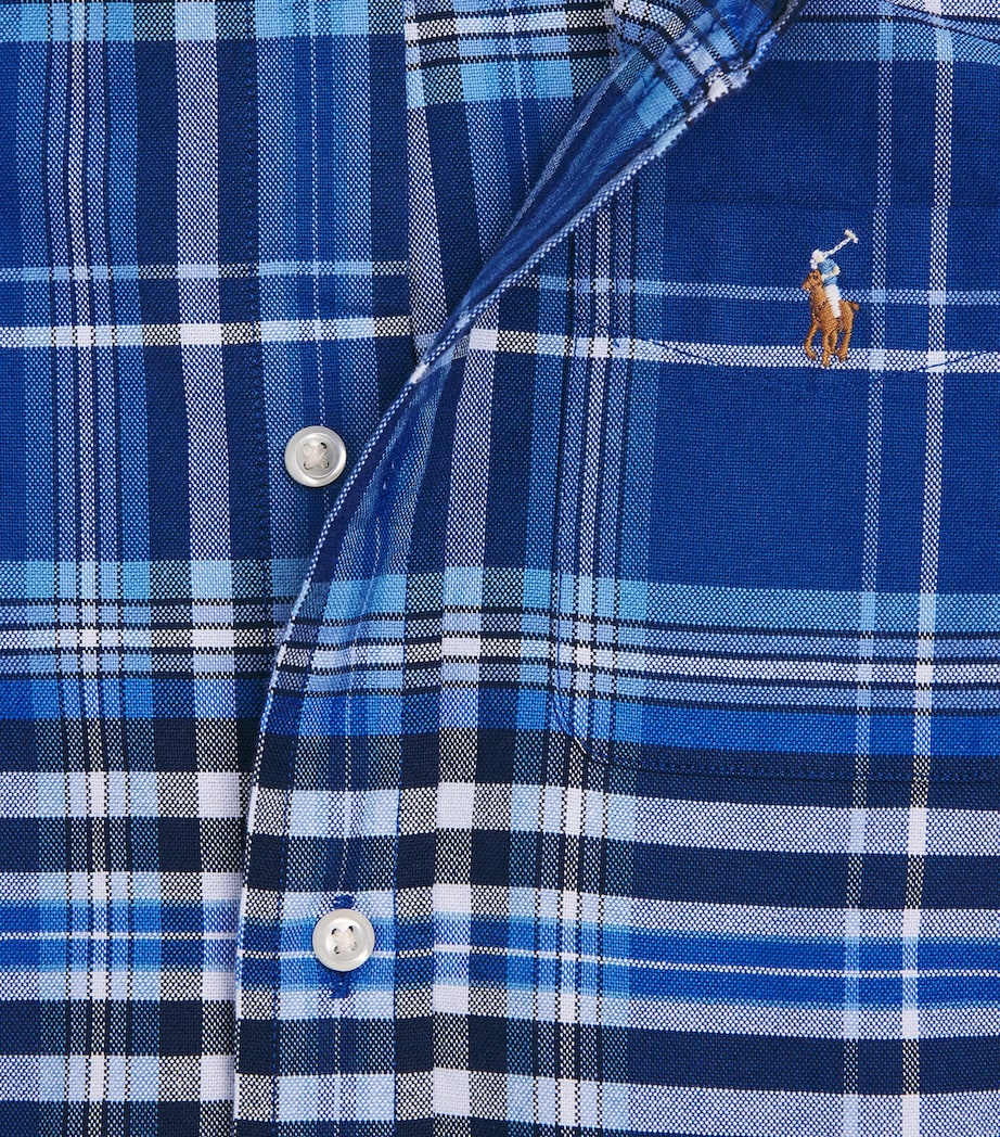 Cotton Polo Pony Check Shirt (6-14 Years) BLUE MULTI Image 3