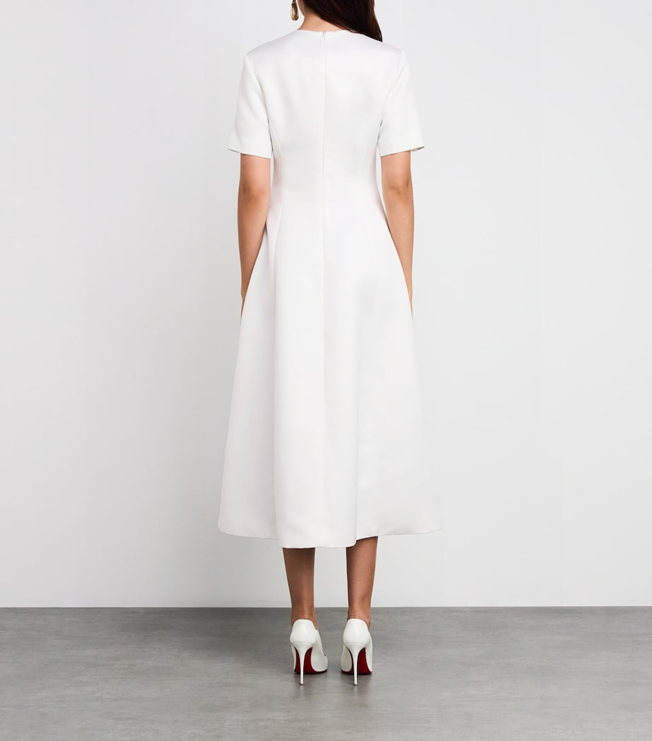 Satin Floral Caroline Midi Dress LILY PRINT IN SNOW Image 3