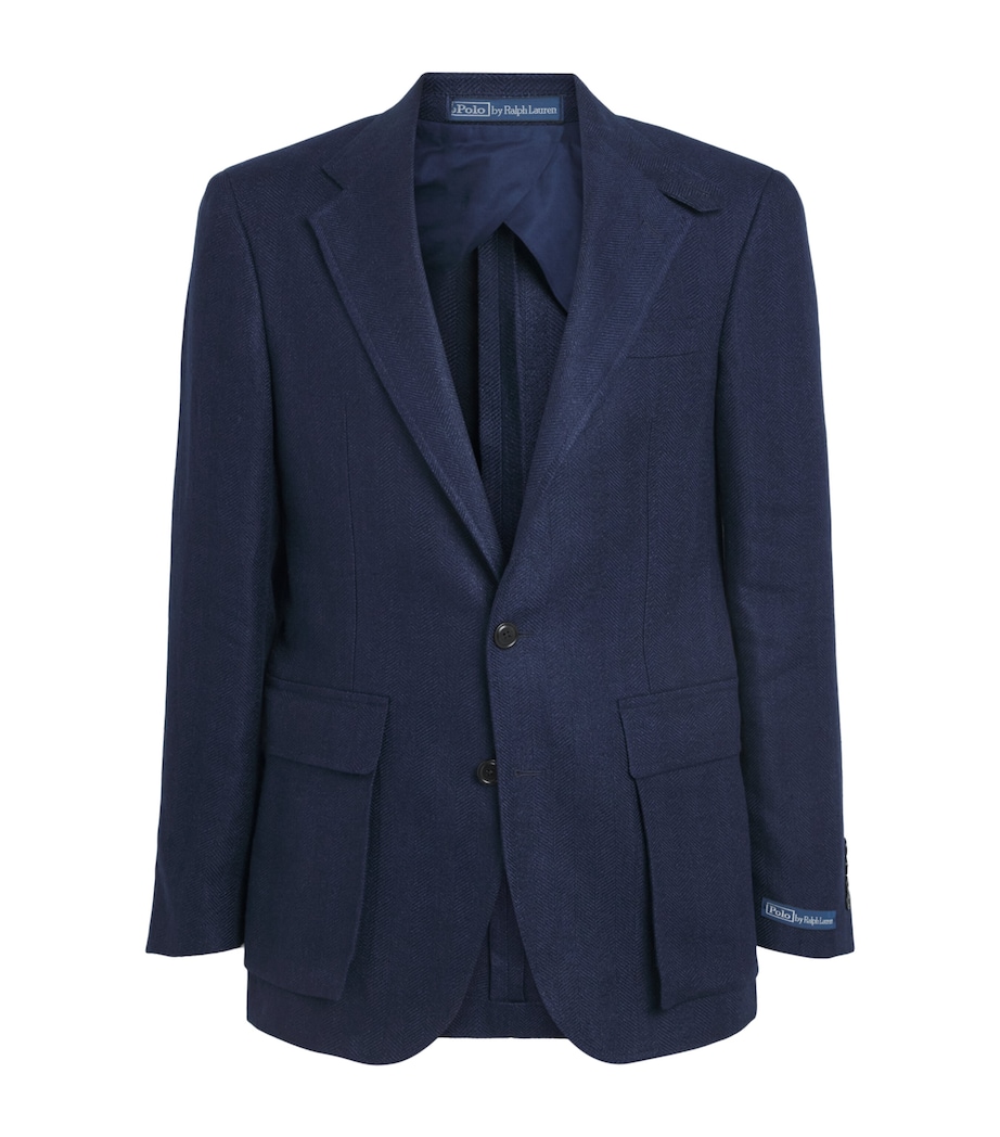 Polo Ralph Lauren Mens Wool Herringbone RL67 Blazer Navy Image 1