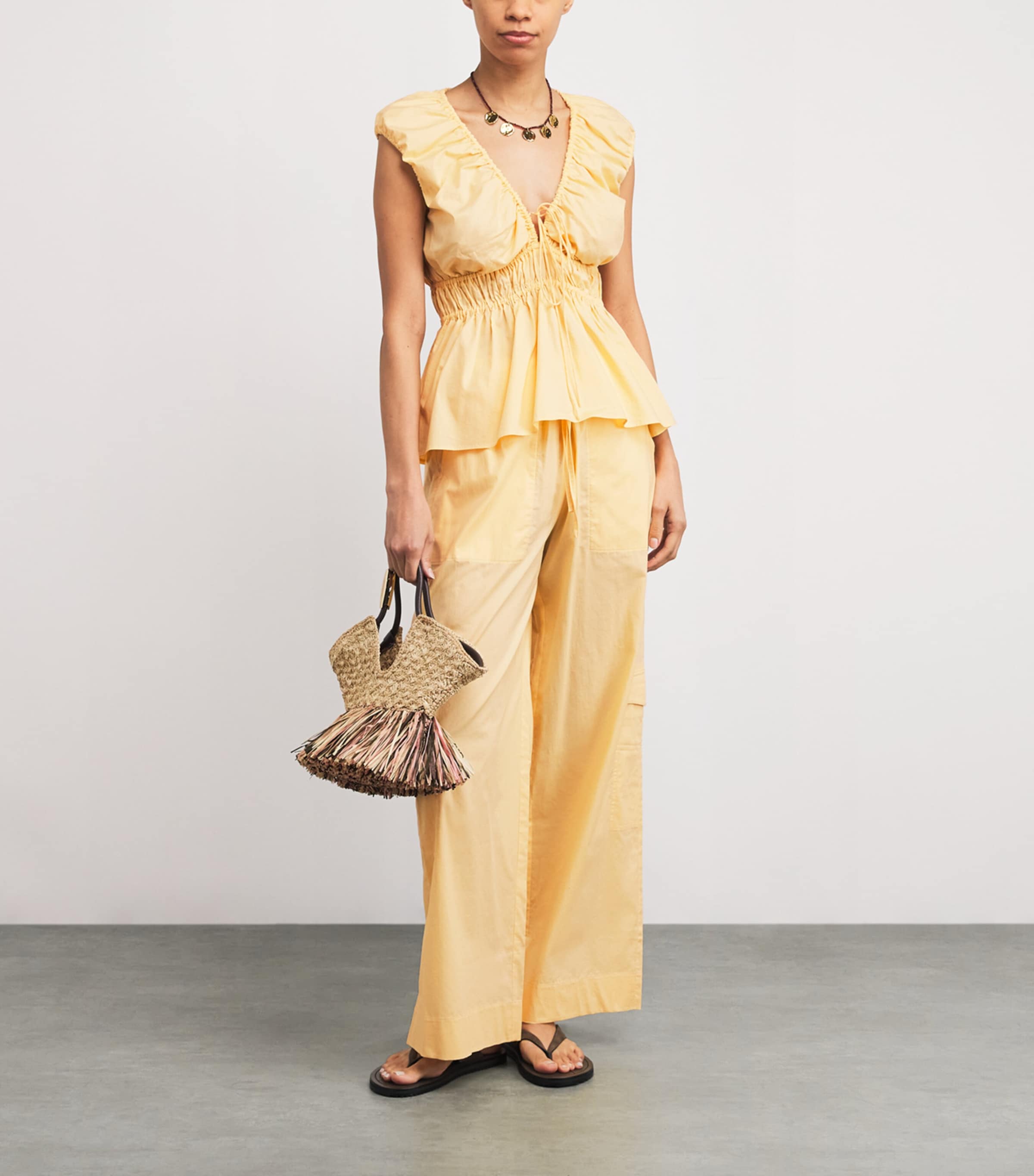 FAITHFULL Womens Cotton Hedda Blouse Banana Image 2