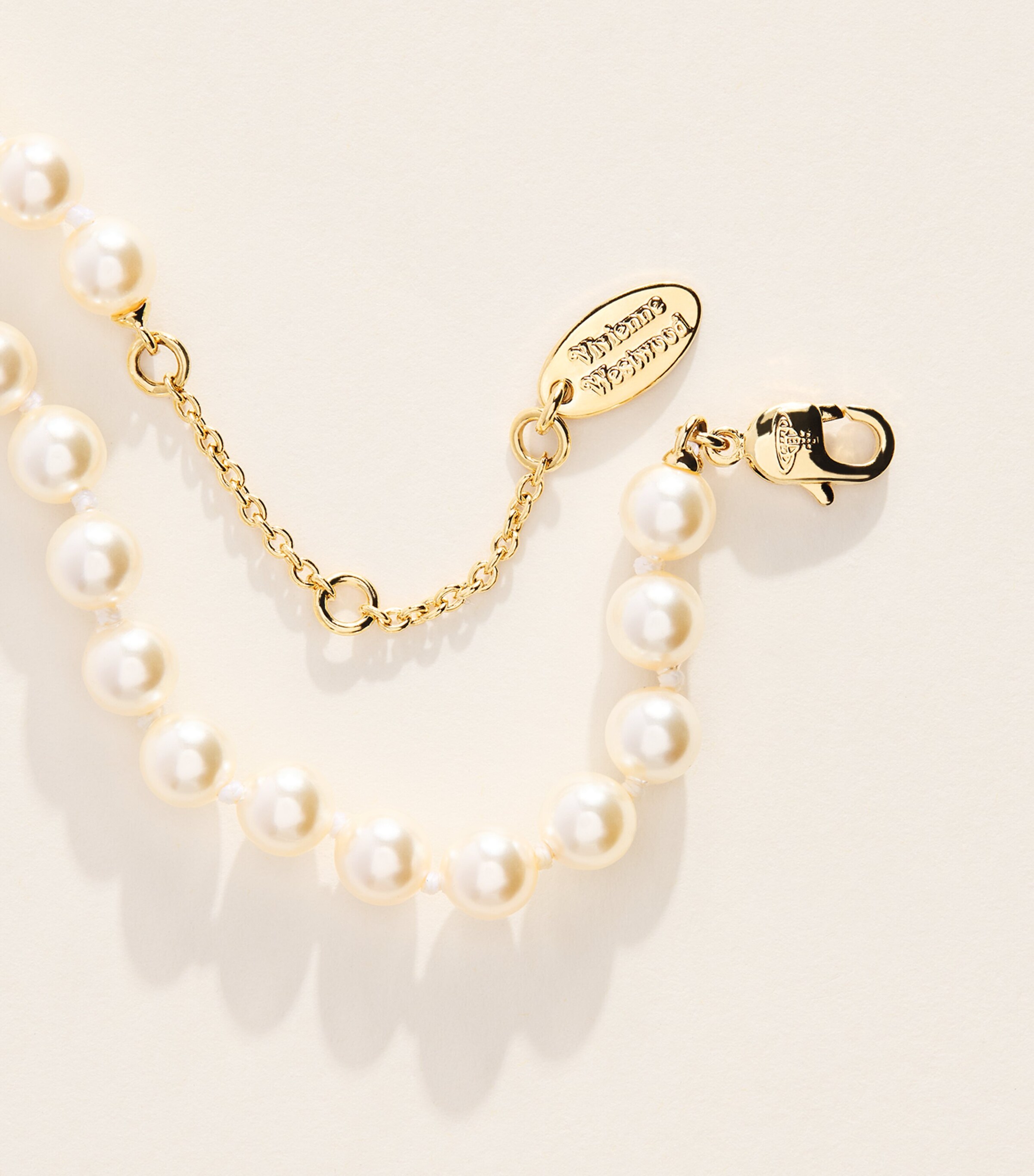 Vivienne Westwood Faux Pearl Lucrece Choker Gold Lt Crmrse Wt Cz Image 4