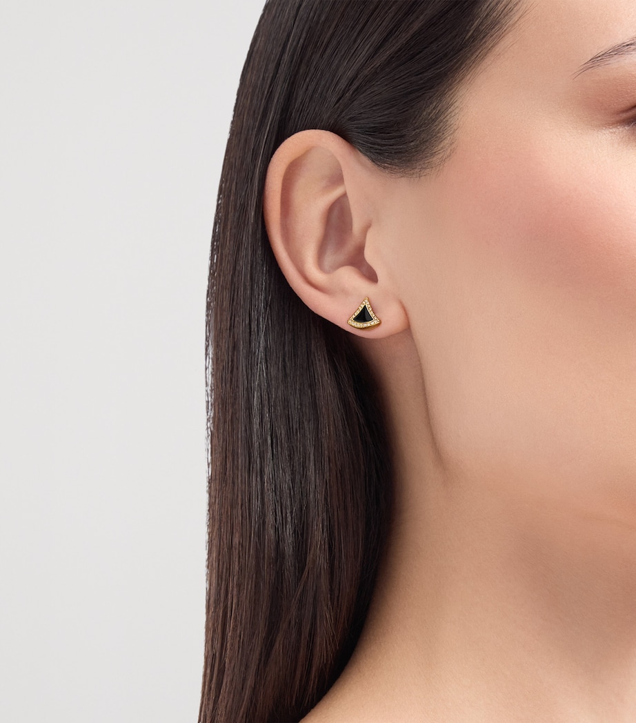 Yellow Gold, Diamond and Onyx Divas’ Dream Earrings YELLOW GOLD Image 6