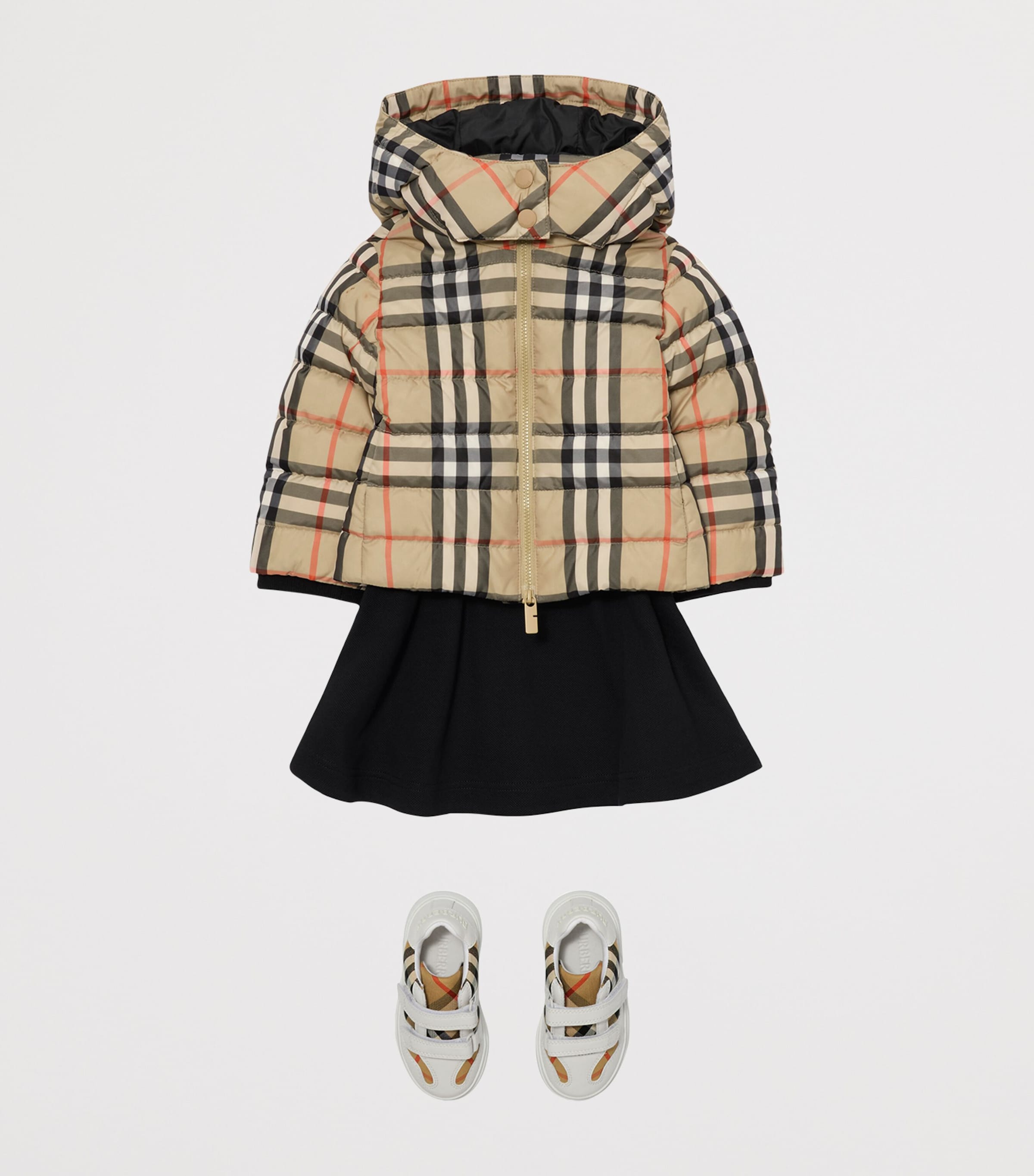 Down Check Puffer Jacket (6-24 Months) SAND IP CHECK Image 3