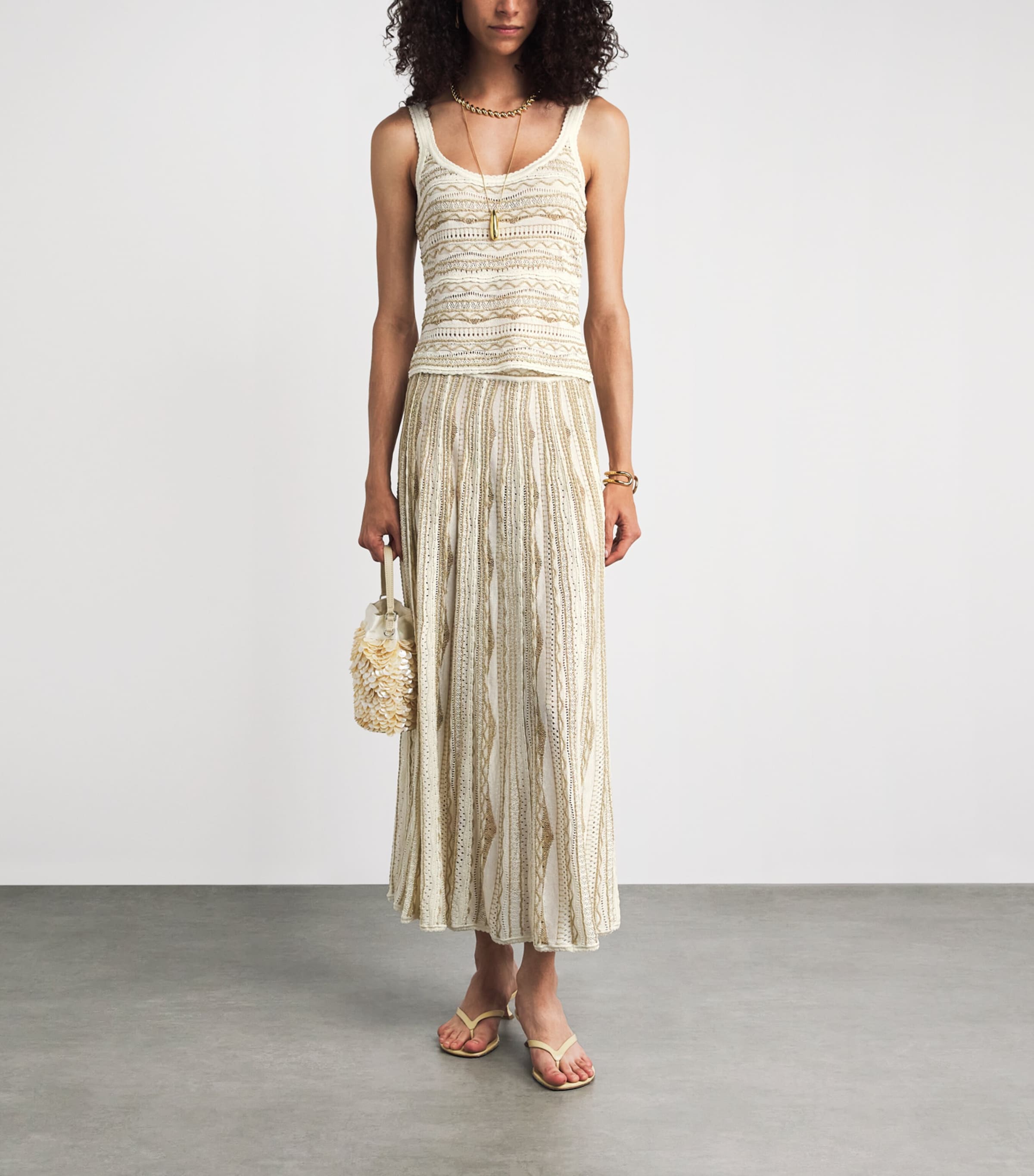 Ulla Johnson Womens Knitted Clotilde Tank Top Conch Image 2