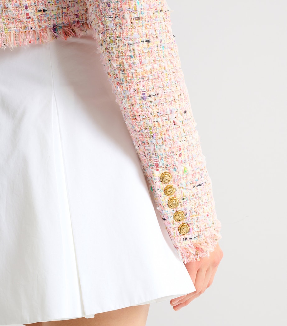 Balmain Womens Tweed cropped jacket Aaa Multicolore Image 5