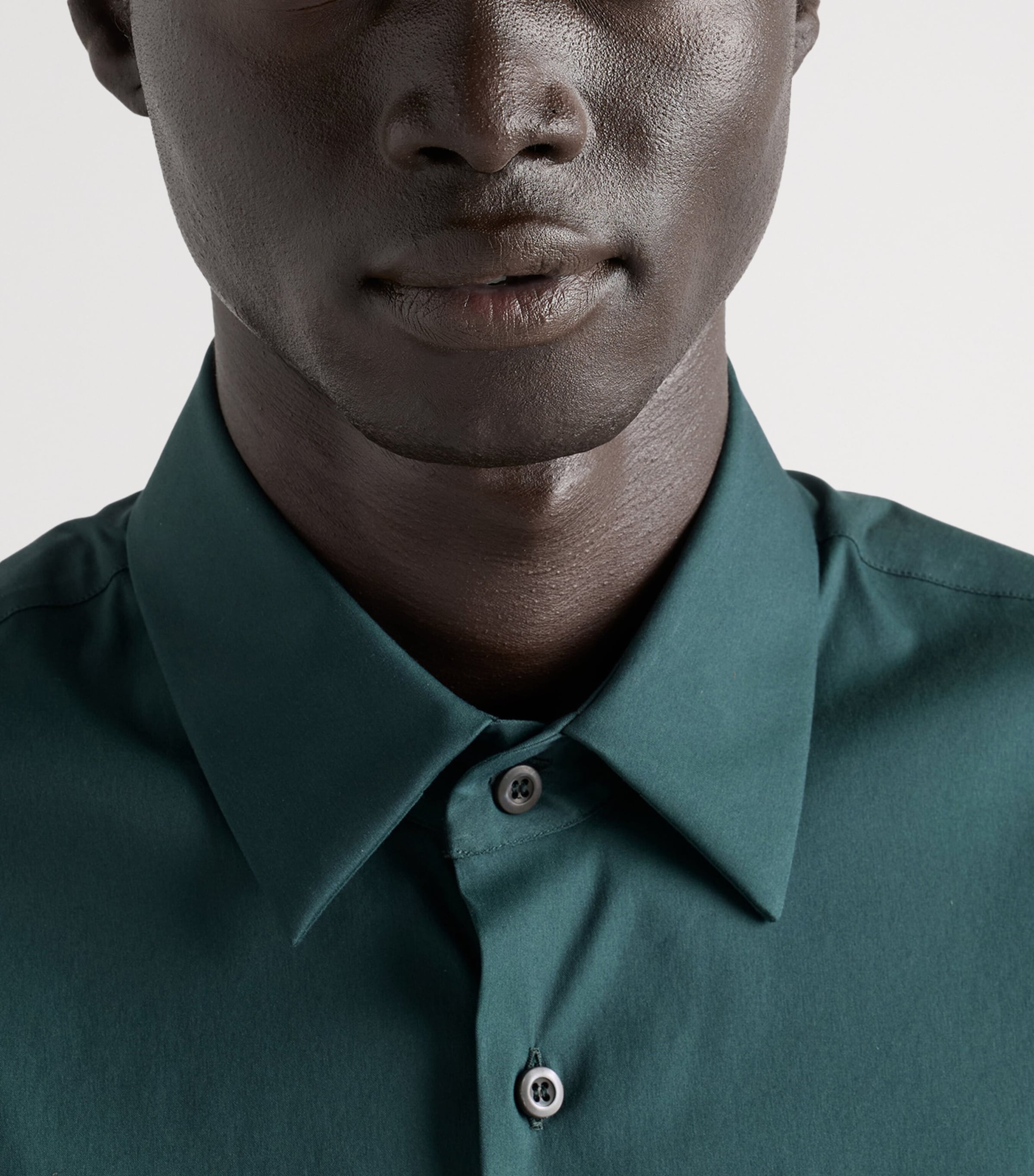 Prada Mens Stretch-Cotton Slim Shirt Green Image 4