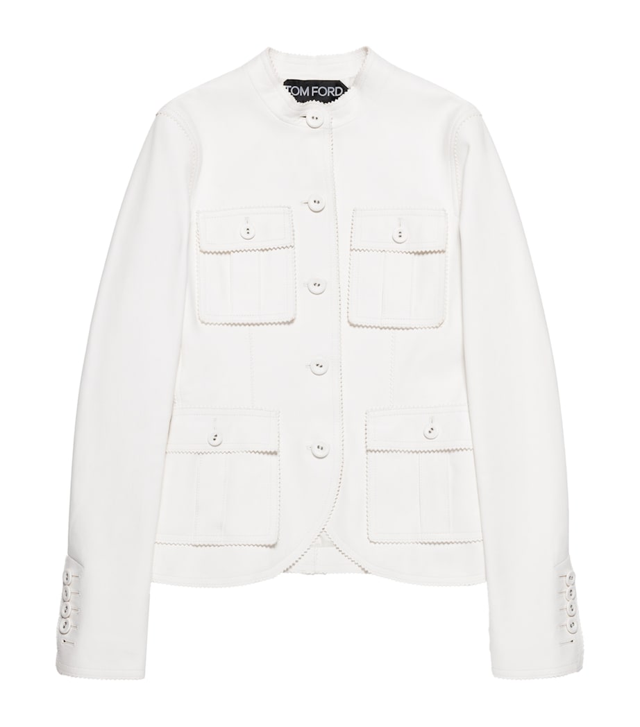 TOM FORD Womens Lambskin Buttoned Jacket Wad Image 1