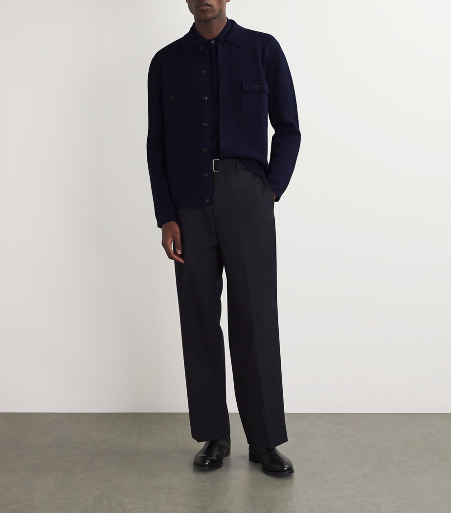 Canali Mens Cotton-Blend Overshirt Image 2