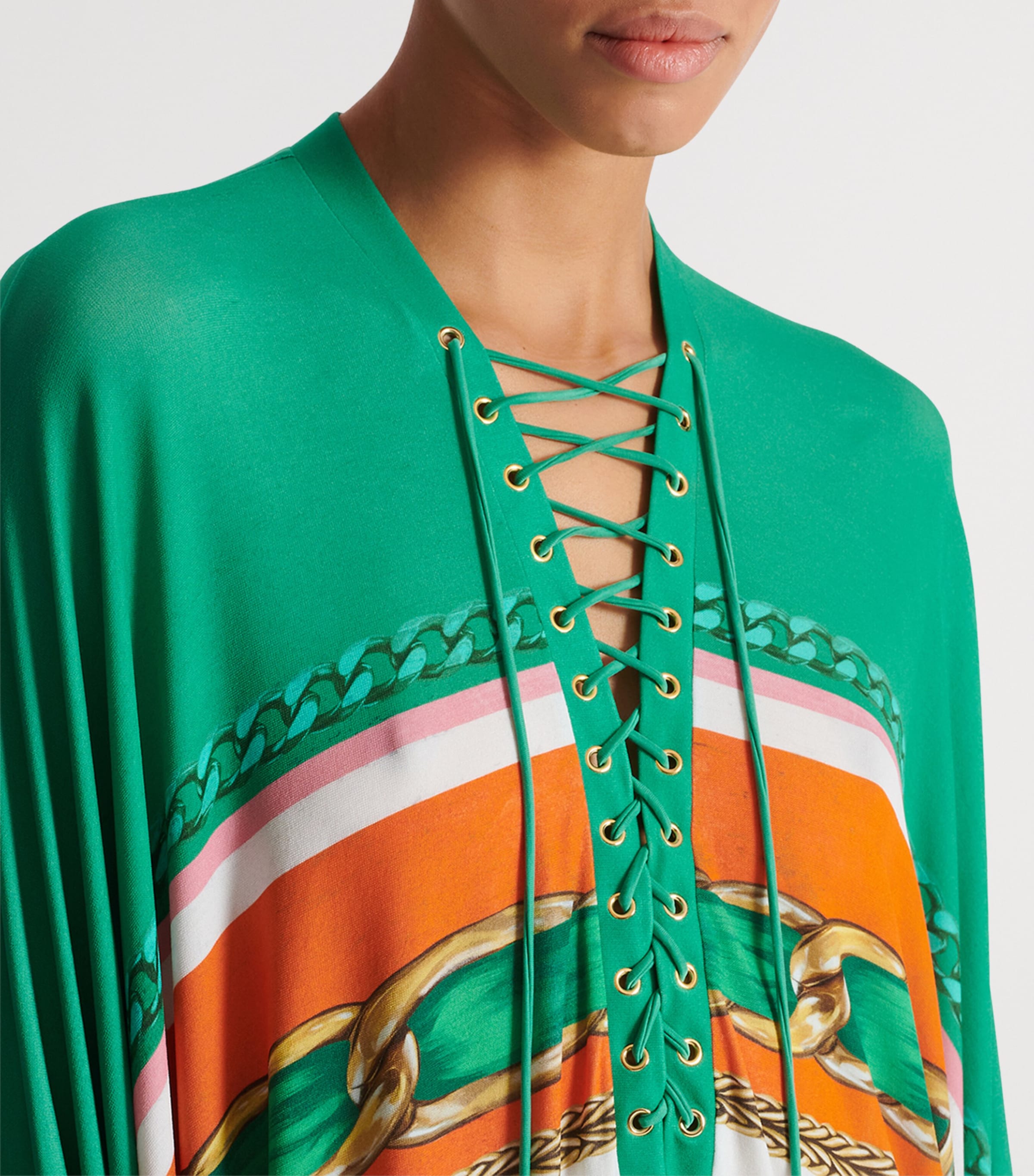 Printed Kaftan Midi Dress AAA MULTICOLORE Image 7