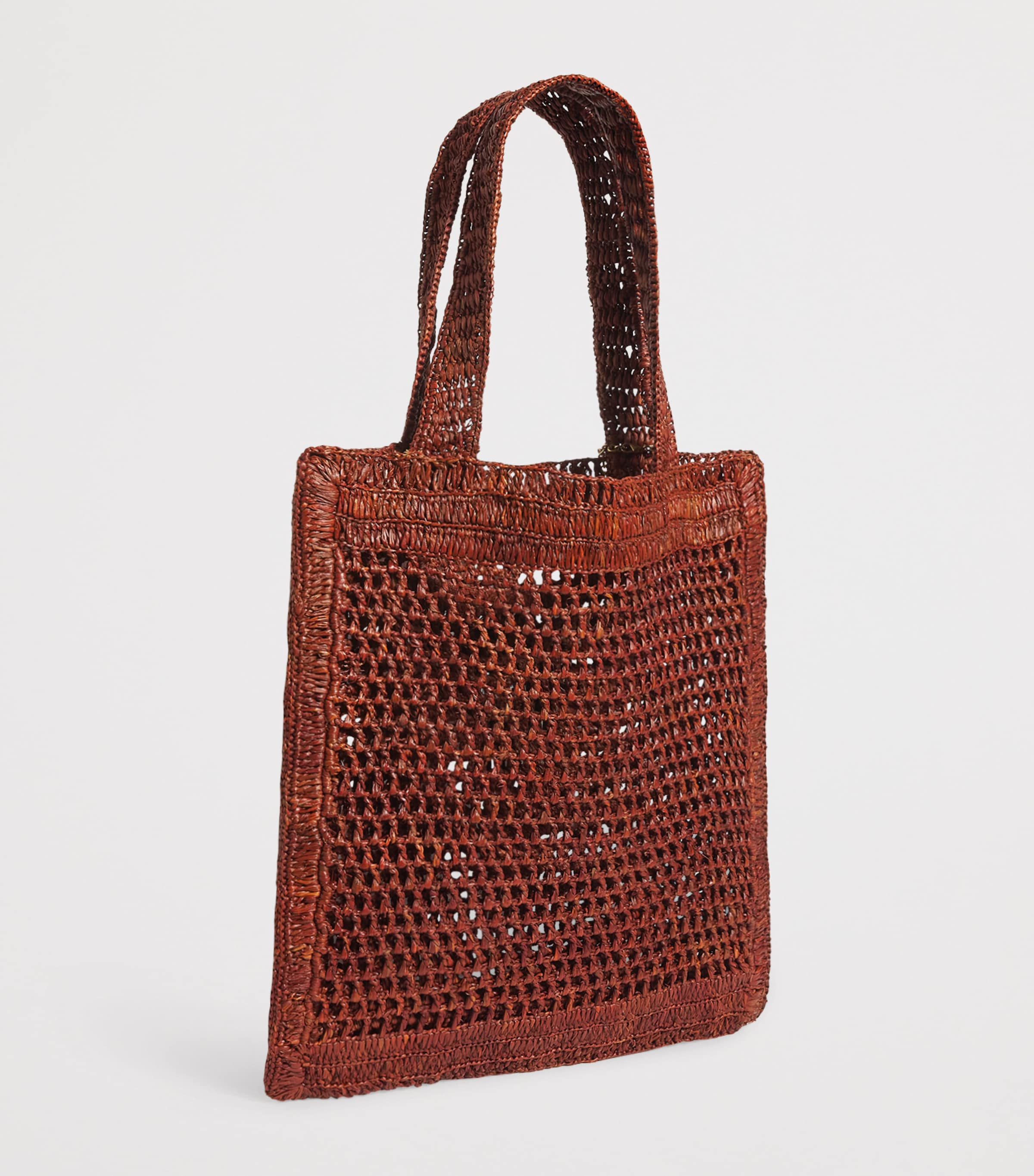 Chloé Raffia Summer Banana Tote Bag Clay Brown Image 3