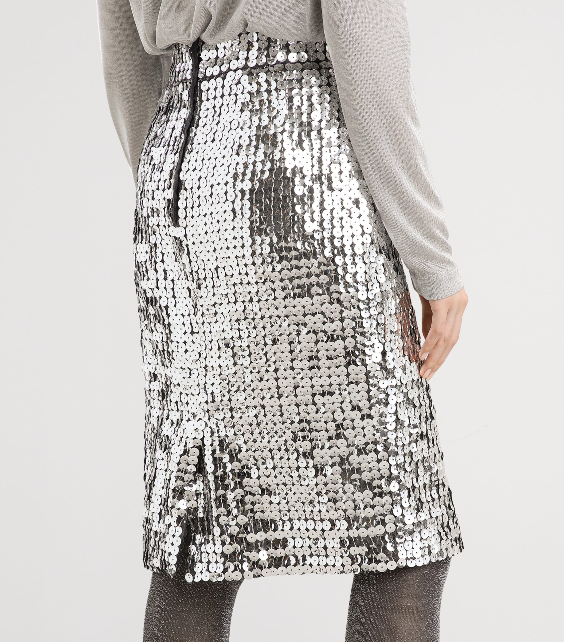 Sequin Pencil Skirt S0998-SILV Image 4
