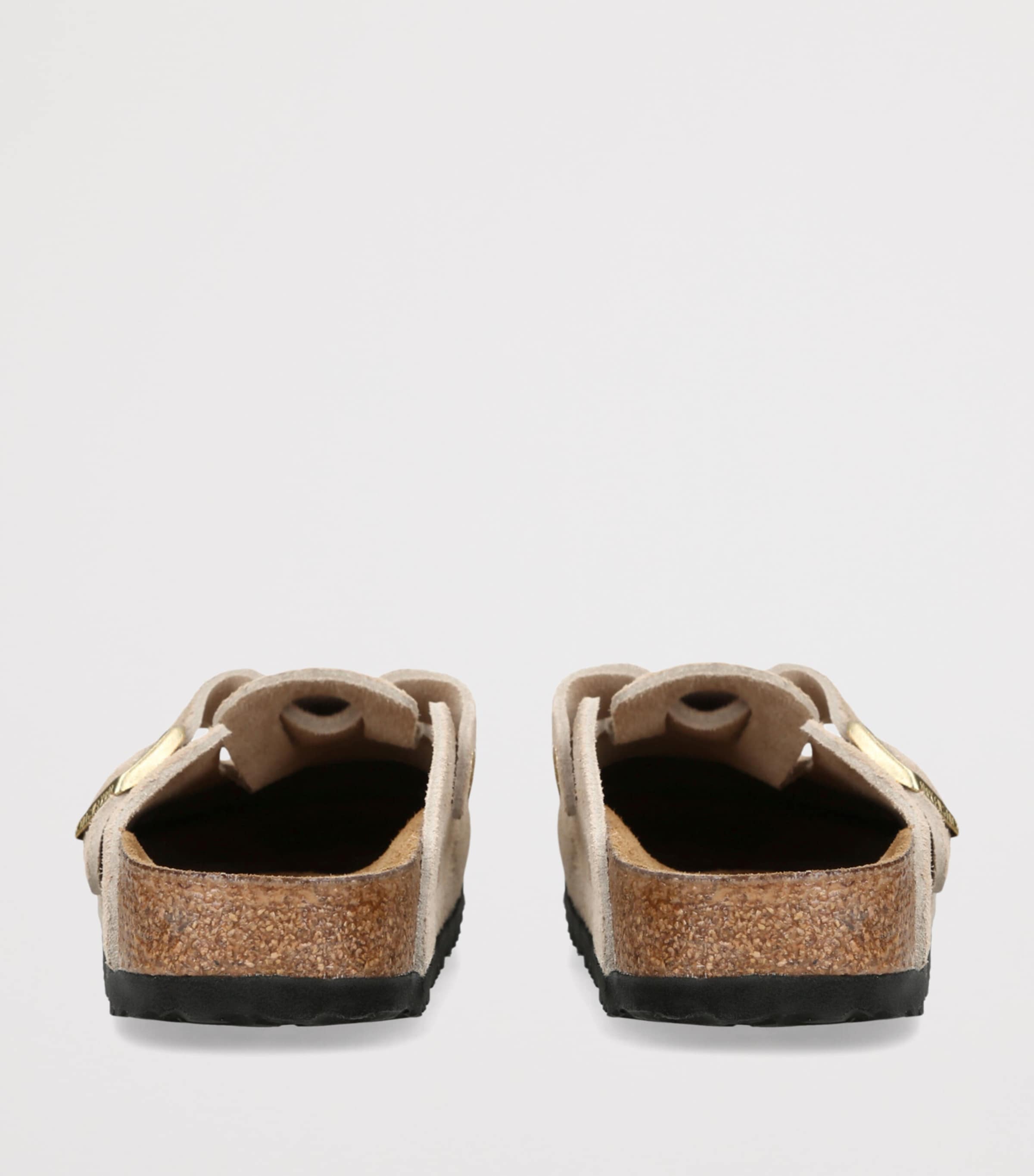 Birkenstock Suede Boston Clogs Beige Image 2