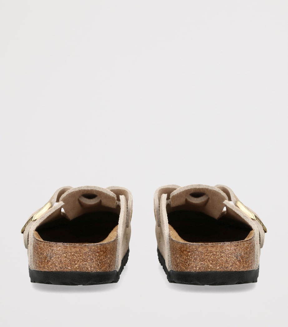 Birkenstock Suede Boston Clogs Beige Image 2
