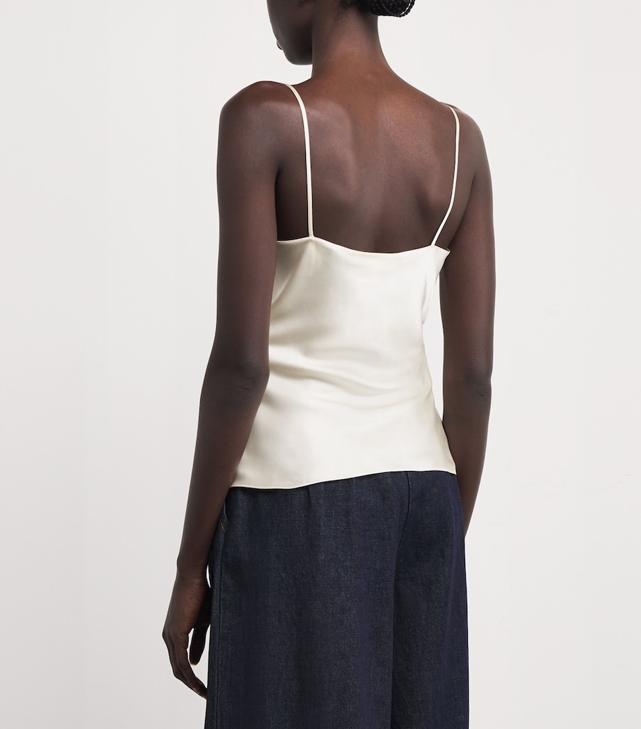 Silk Lace-Trim Cami Top EDEN WHITE Image 4