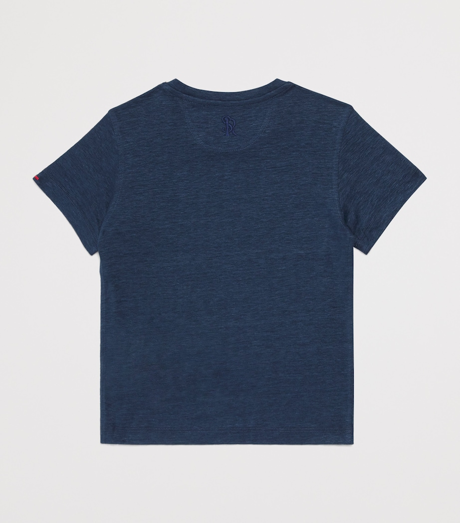 Stefano Ricci Kids Linen Embroidered Monogram T-Shirt (4-16 Years) Image 2