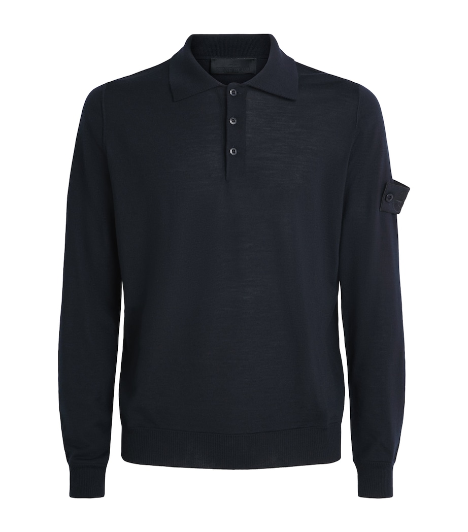 Stone Island Mens Virgin Wool Ghost Polo Sweater Image 1