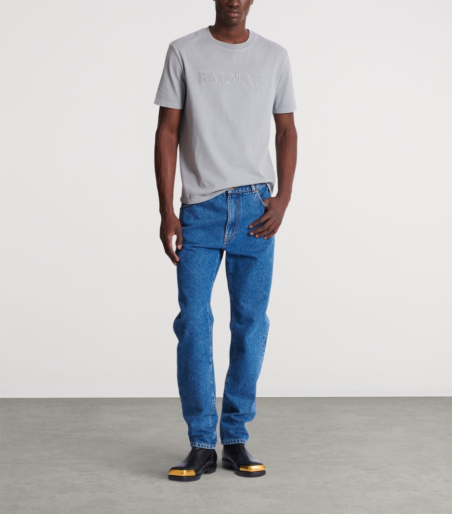 Cotton Vintage Logo T-Shirt YJD GRIS ARGENT Image 3