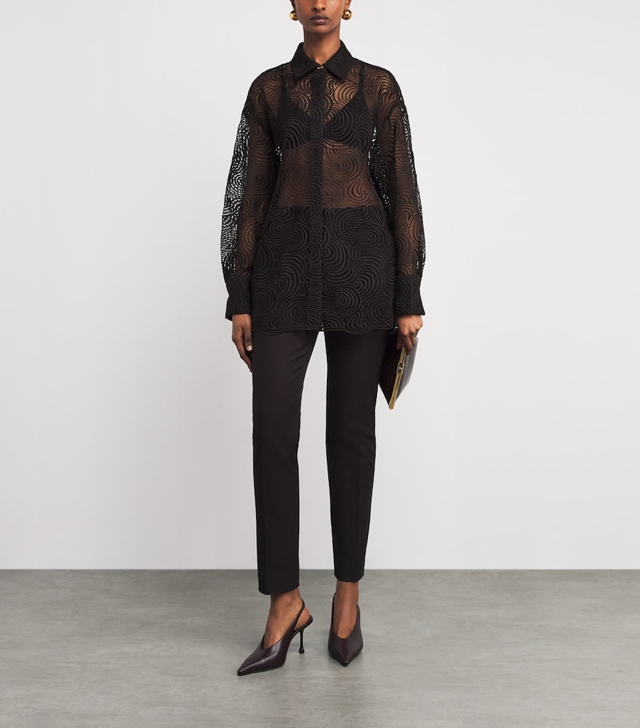 Joseph Womens Corded Lace Nyla Blouse Cocoa Image 2