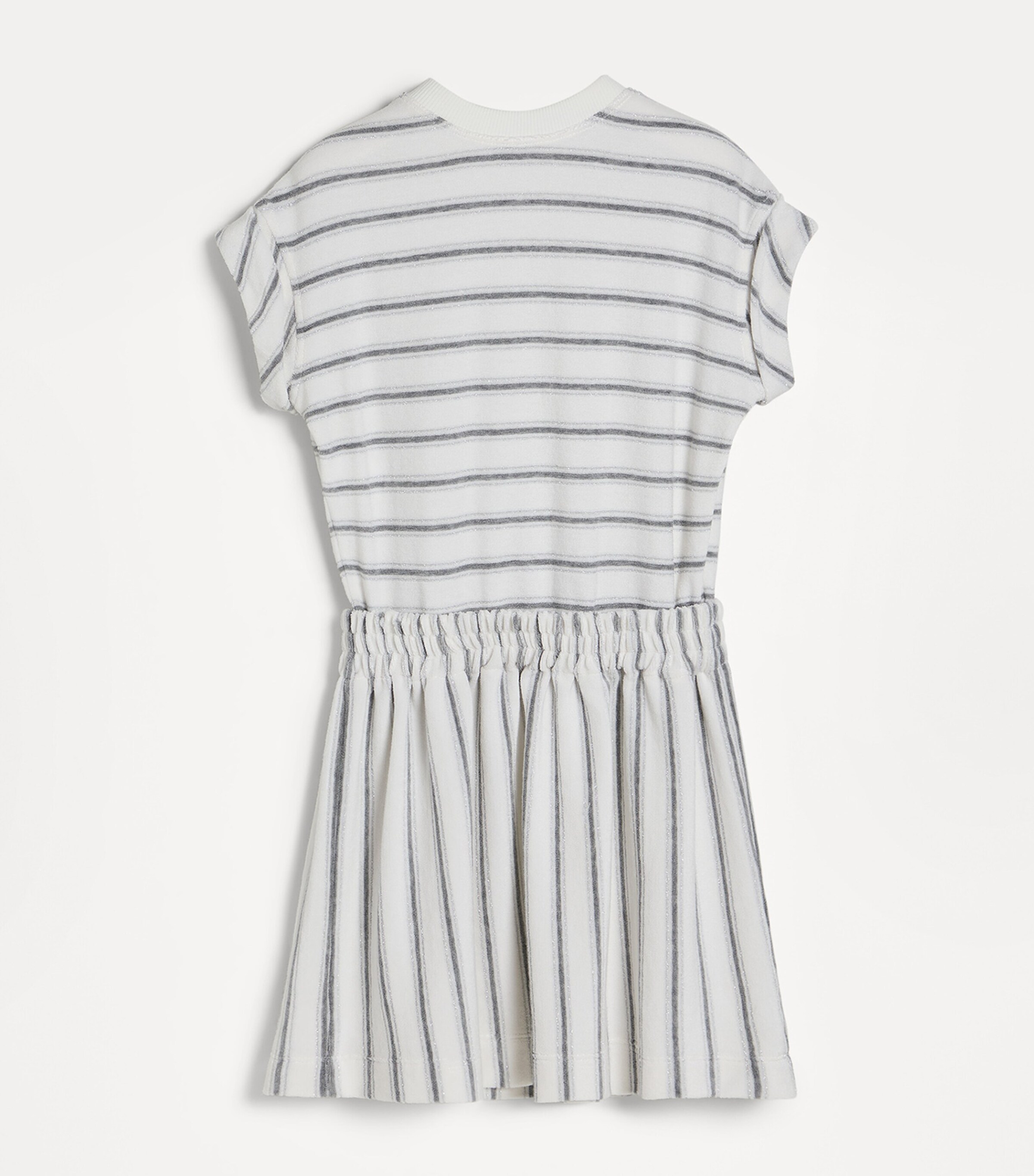 Brunello Cucinelli Kids Silk-Blend Stripe T-Shirt Dress (4-6 Years) Image 2