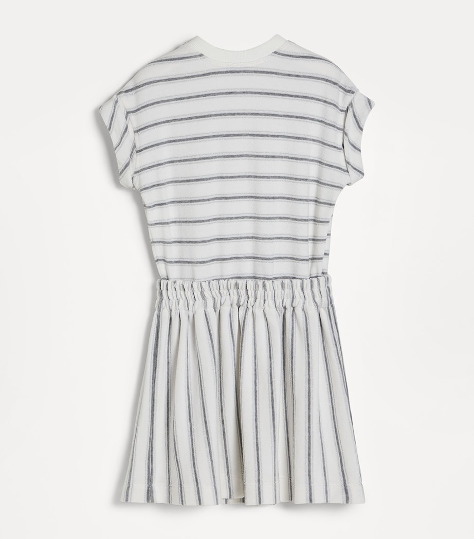 Brunello Cucinelli Kids Silk-Blend Stripe T-Shirt Dress (4-6 Years) Image 2