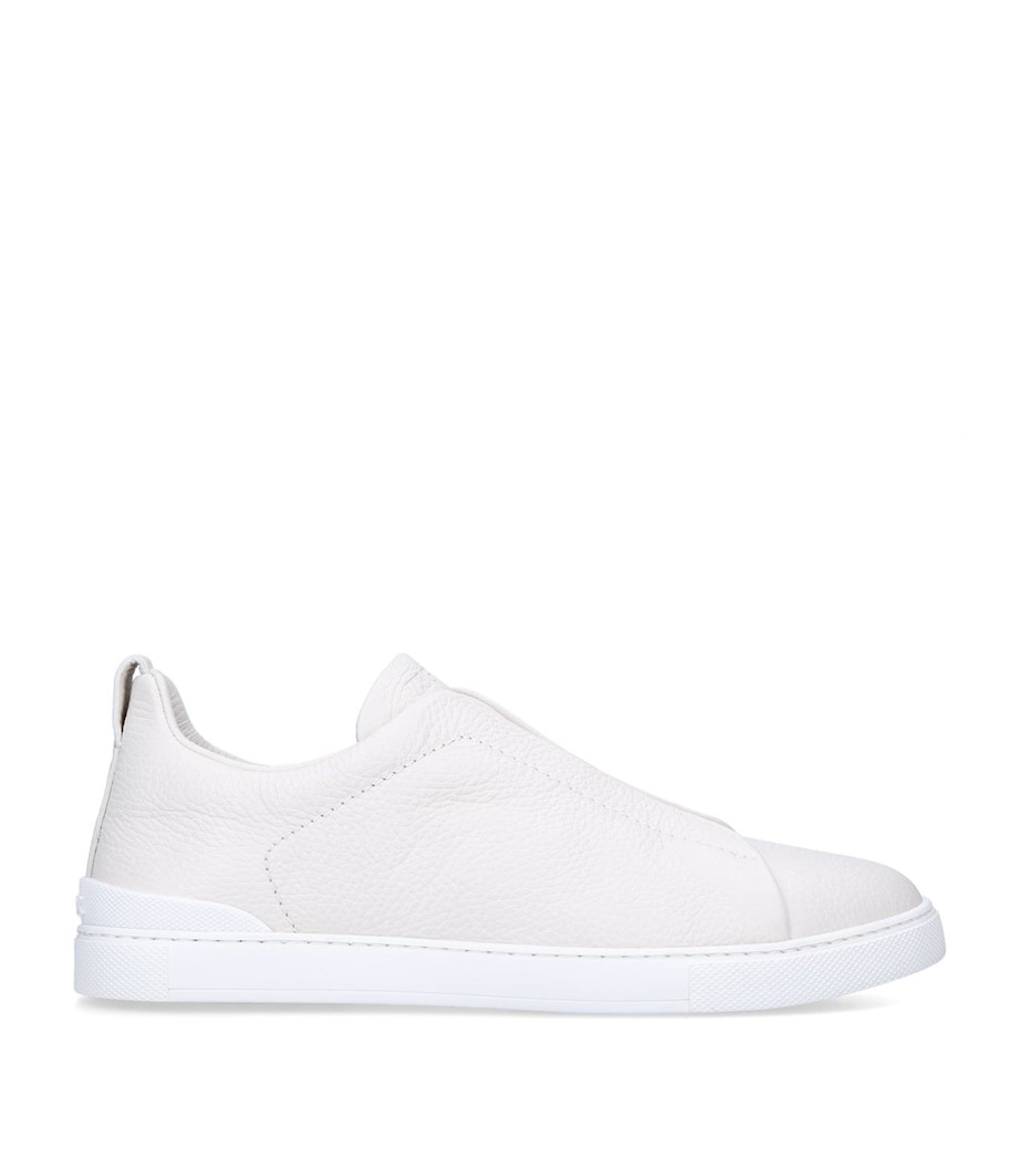 Leather Triple Stitch Sneakers BONE Image 3