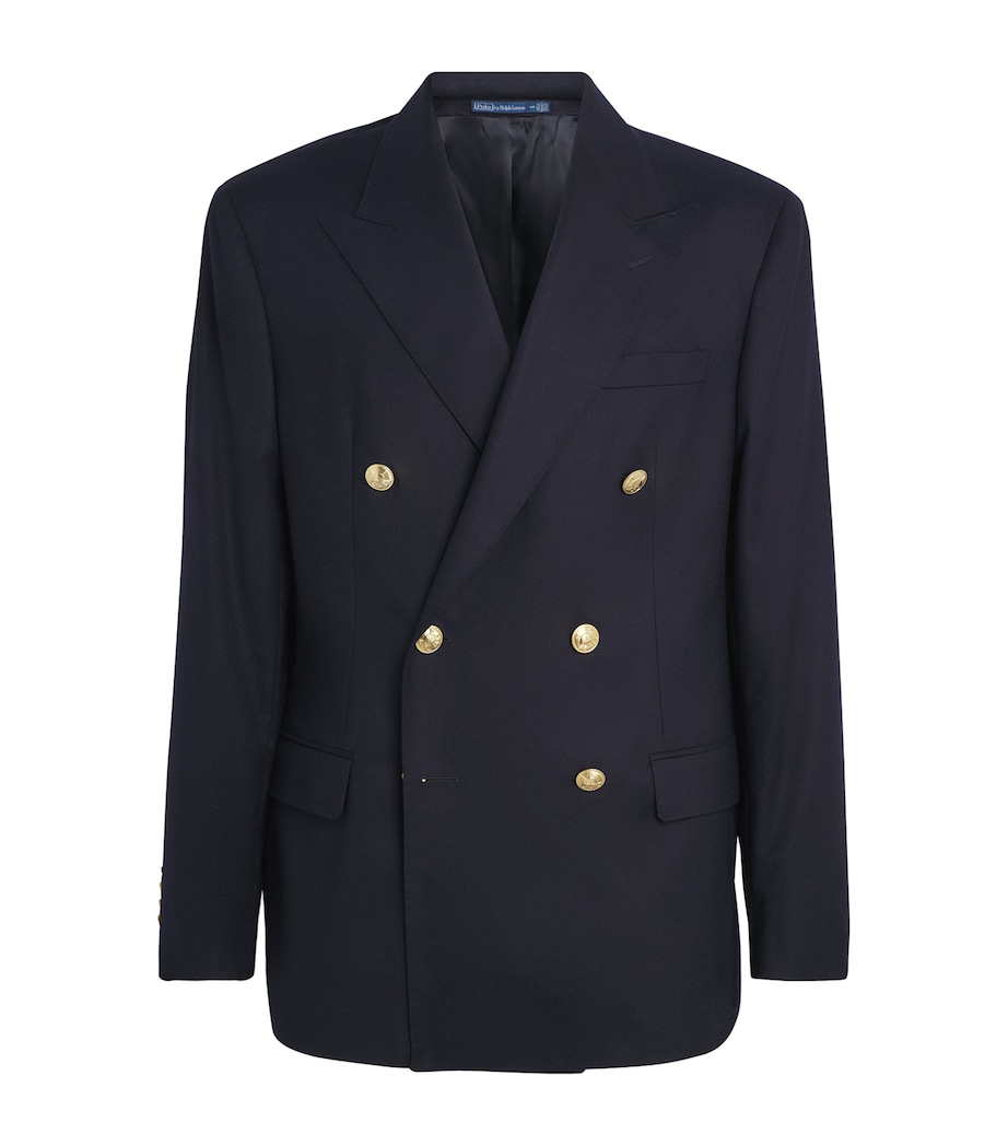 Polo Ralph Lauren Mens Wool Double-Breasted Blazer Navy Image 1