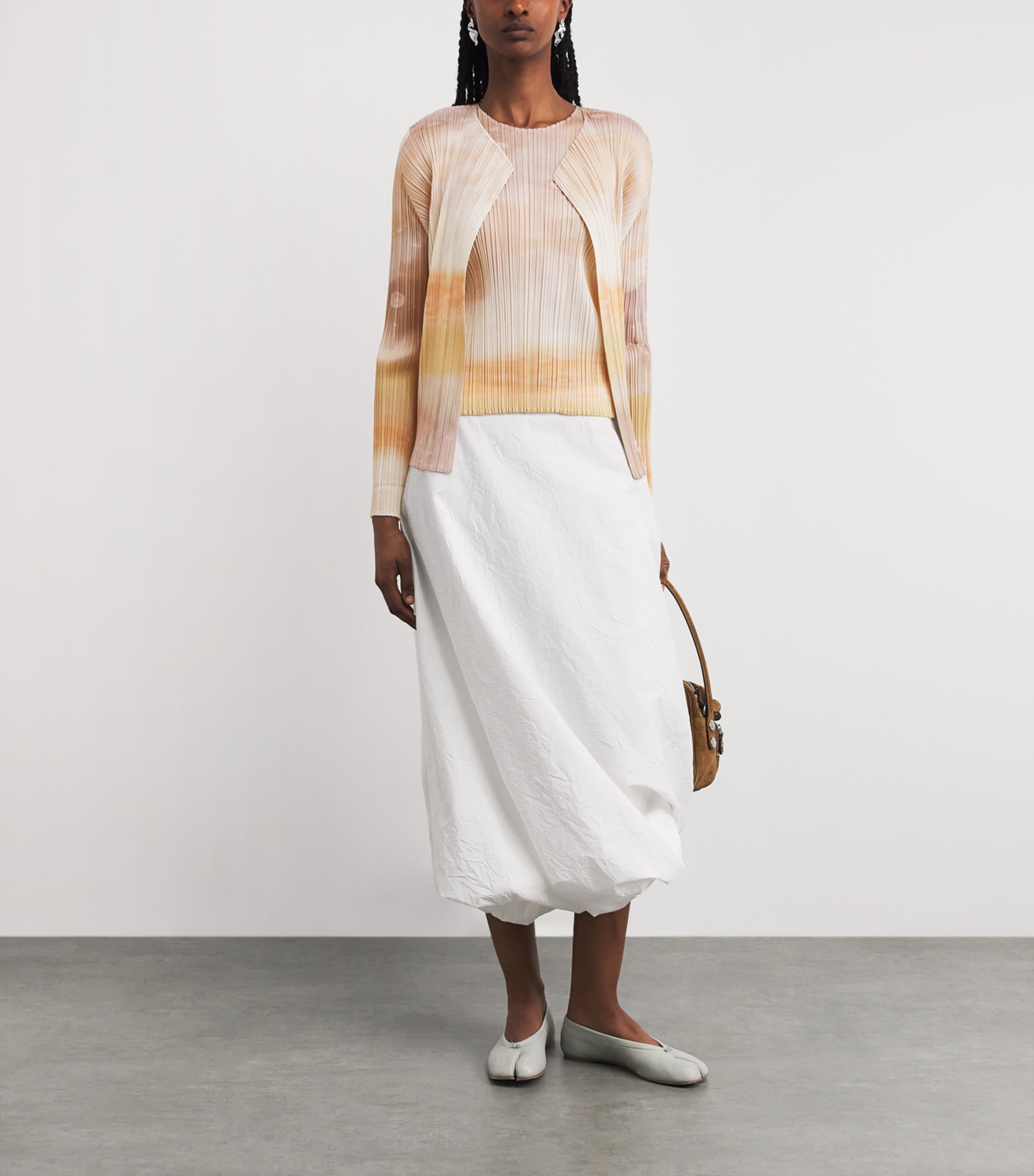 Pleats Please Issey Miyake Womens Sea Bubble Cardigan Greige Image 2