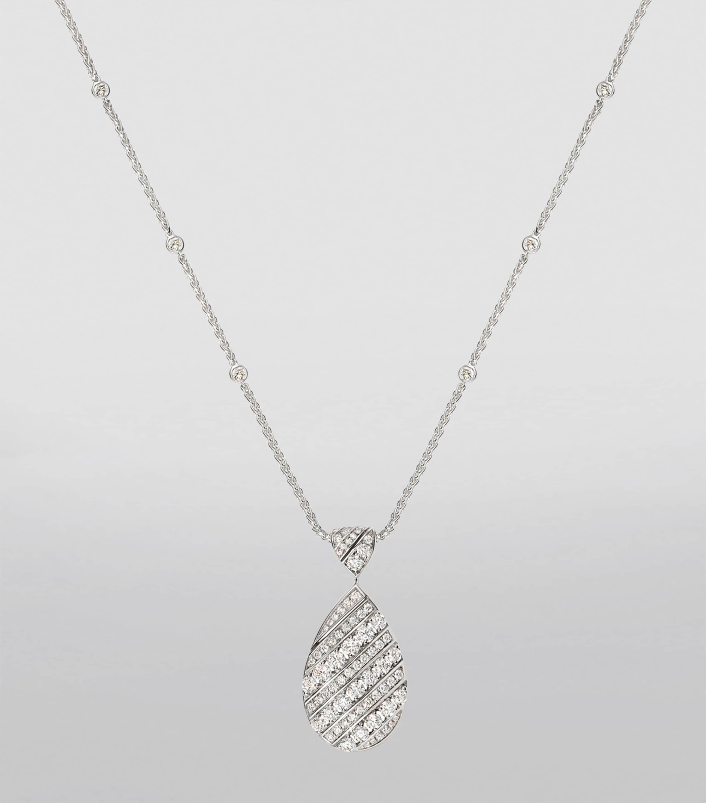 White Gold and Diamond Joséphine Aigrette Pendant Necklace WHITE GOLD Image 2