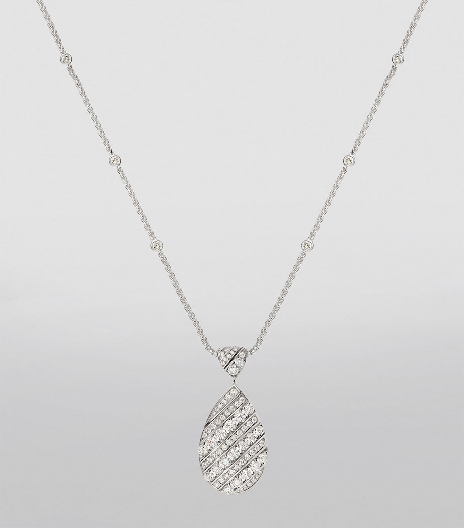 White Gold and Diamond Joséphine Aigrette Pendant Necklace WHITE GOLD Image 2