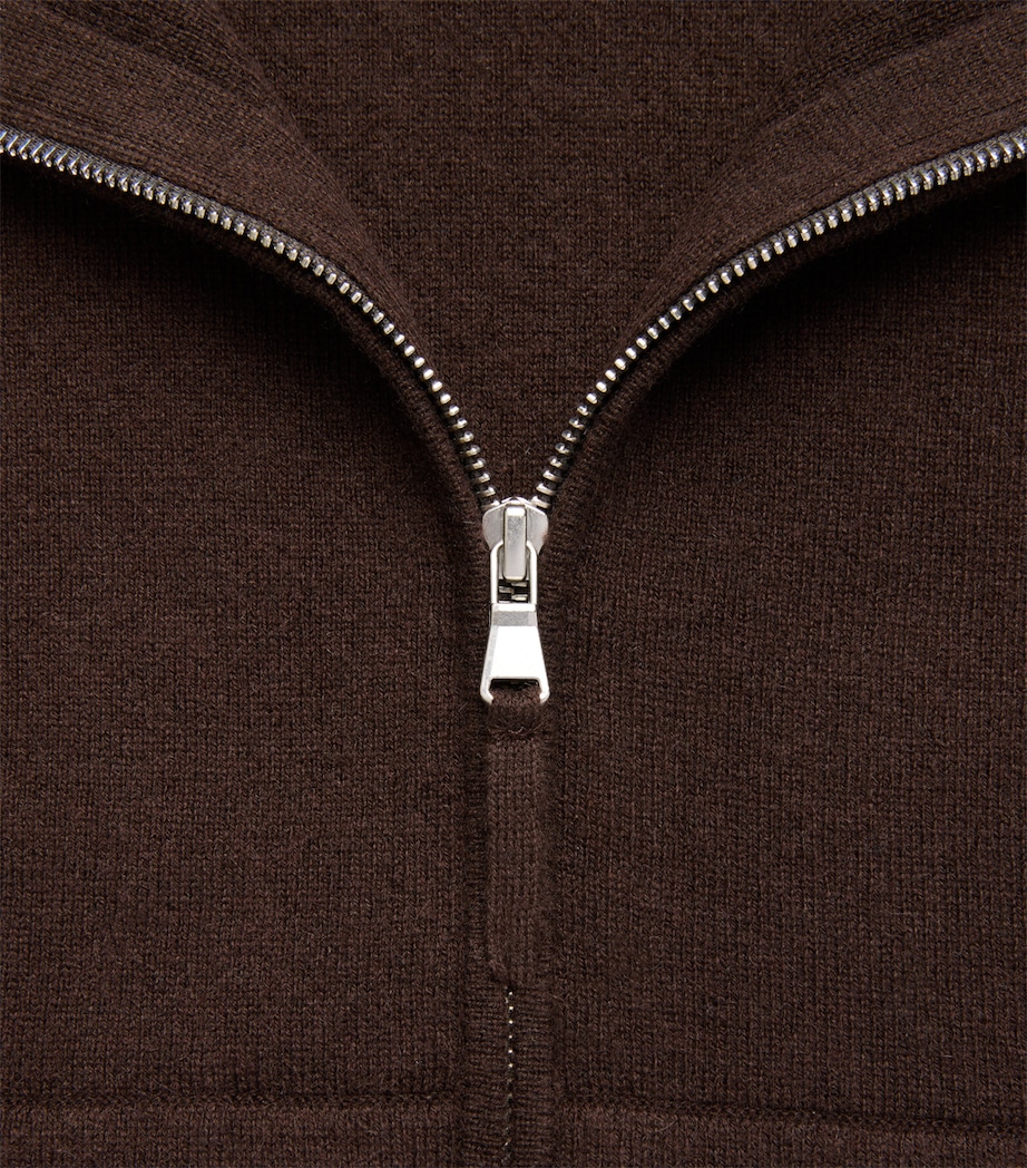 Allude Mens Wool-Cashmere Zip-Up Hoodie Image 6