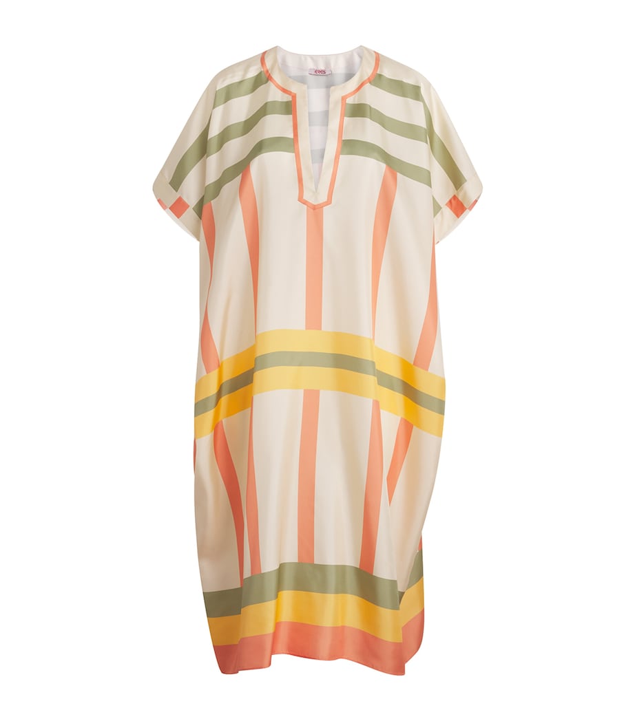 Eres Womens Silk Stripe Ice Midi Kaftan Rayure Brlingt Image 1