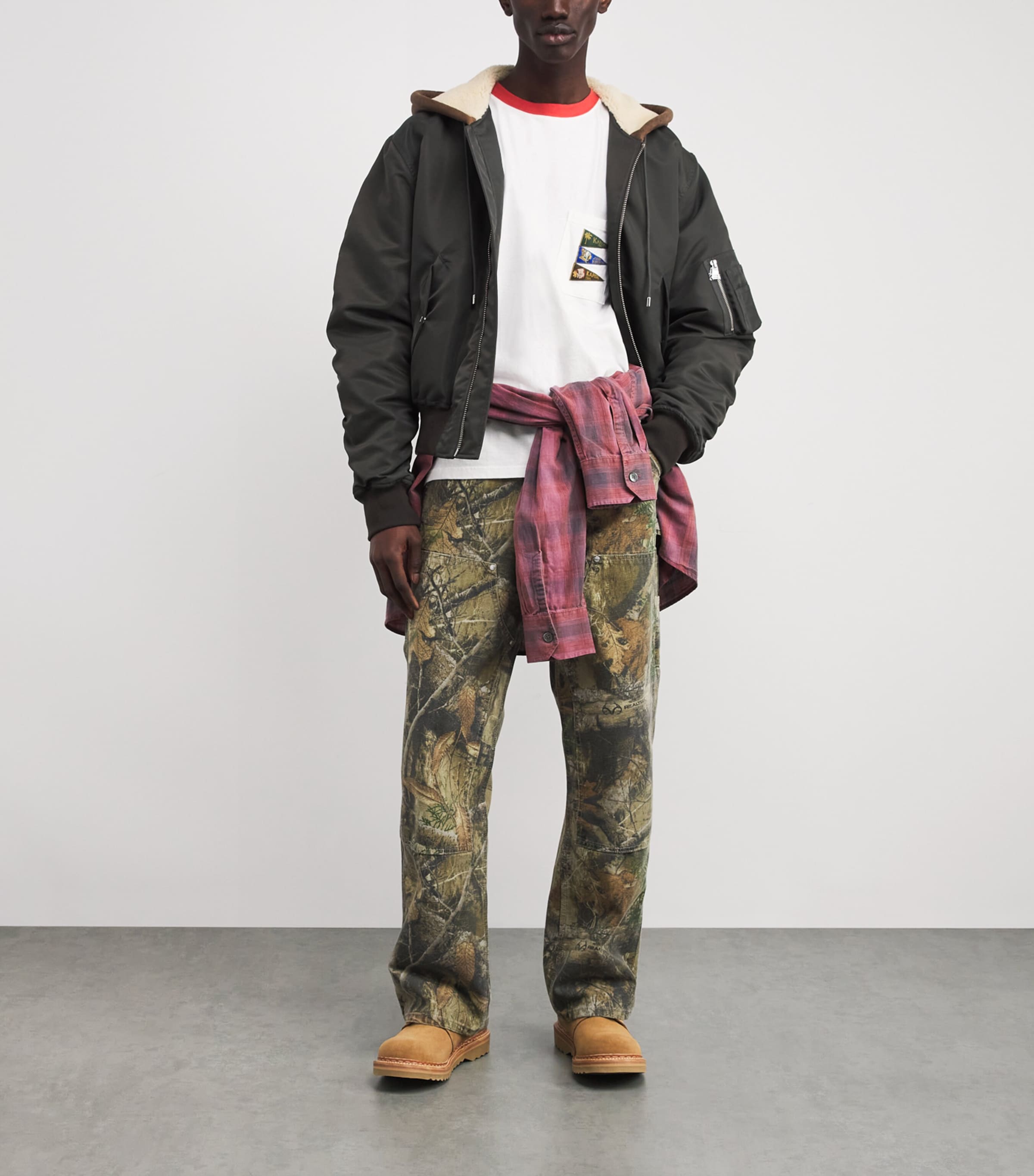 Cotton Pennant Ringer T-Shirt WHITE Image 2