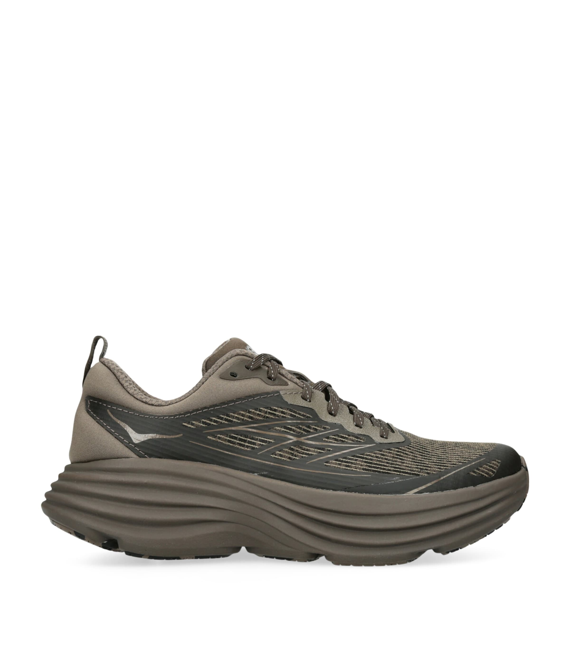 Hoka One One Bondi 8 Ts Caged Chunky Sneakers In Brown