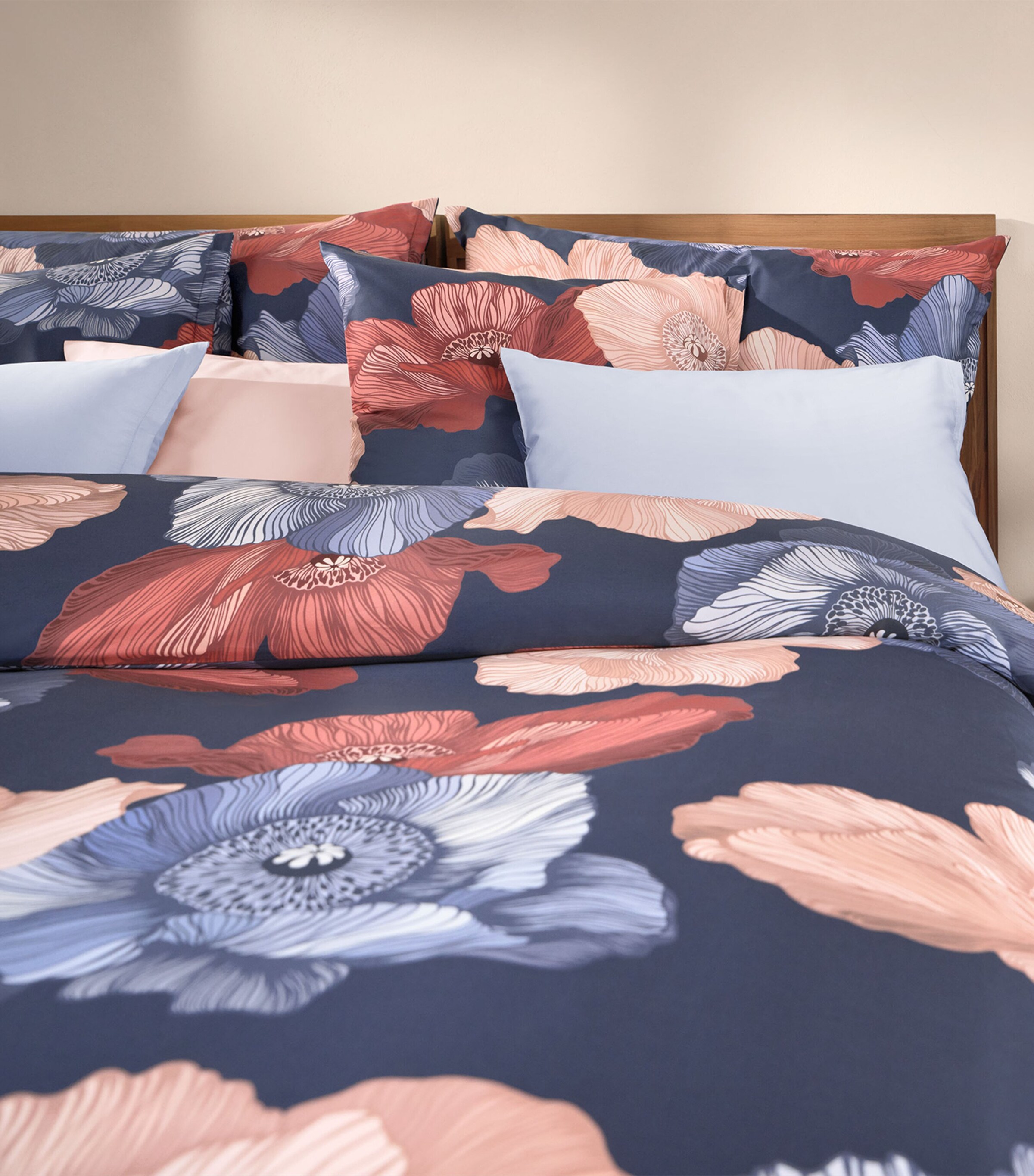 Schlossberg Cotton Mona King Duvet Cover (230cm x 220cm) Bleu Image 2