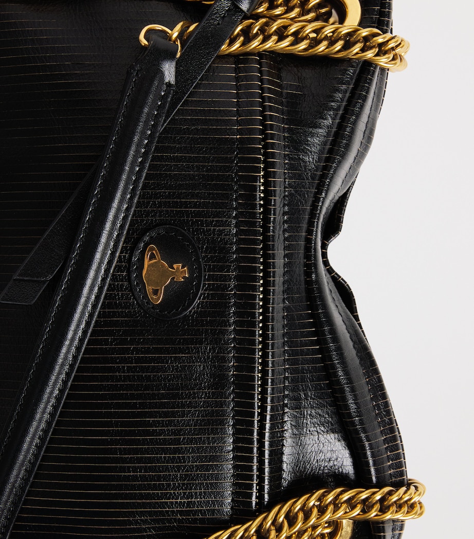 Vivienne Westwood Medium Leather Dolce Shoulder Bag Black Image 6
