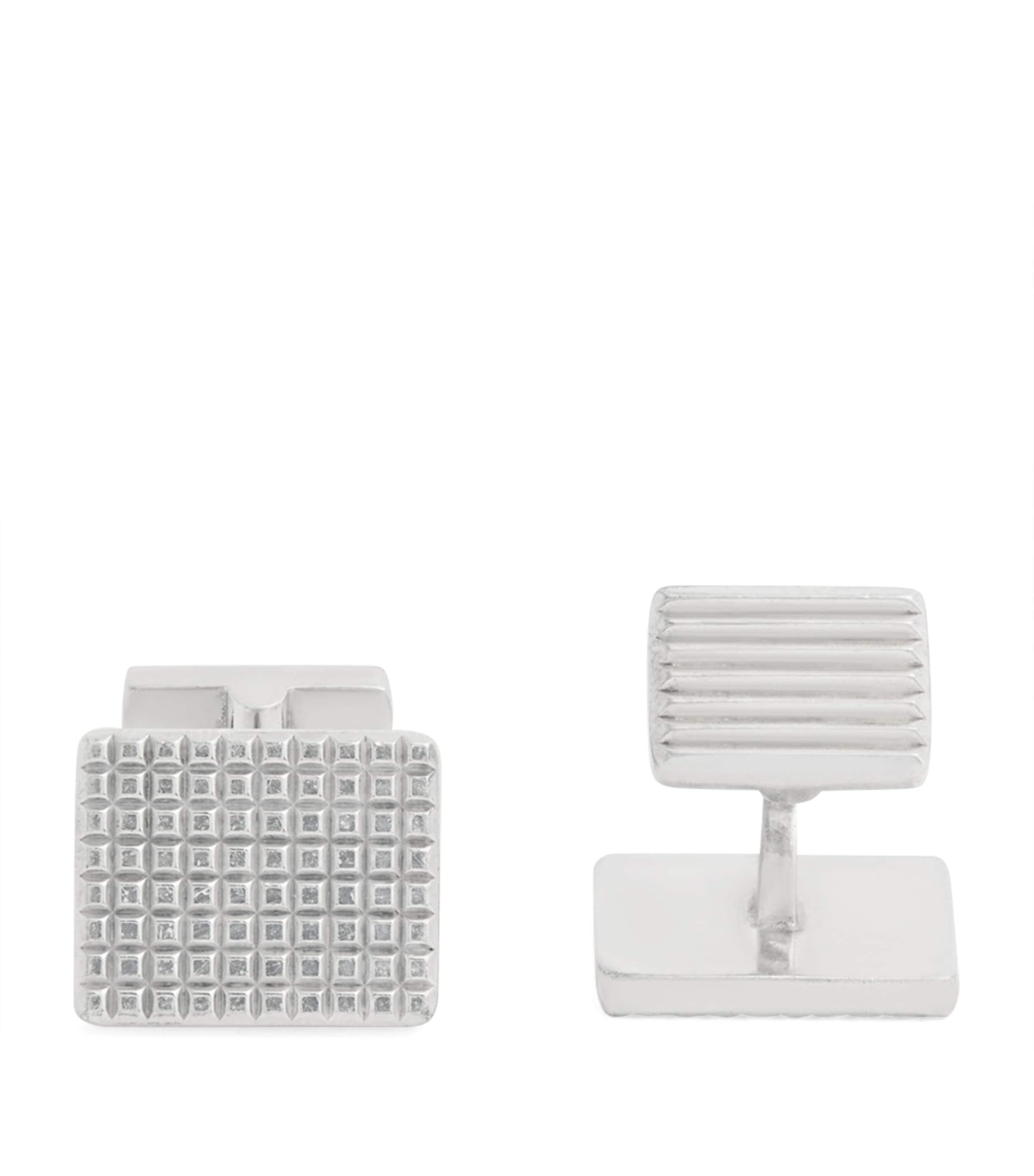 Dunhill Silver Hobnail and Reed Tile Cufflinks | Men New In | Men Accessories | Cufflinks | Designers | Dunhill | Mens Accessories | Partywear | Mens | Accessories