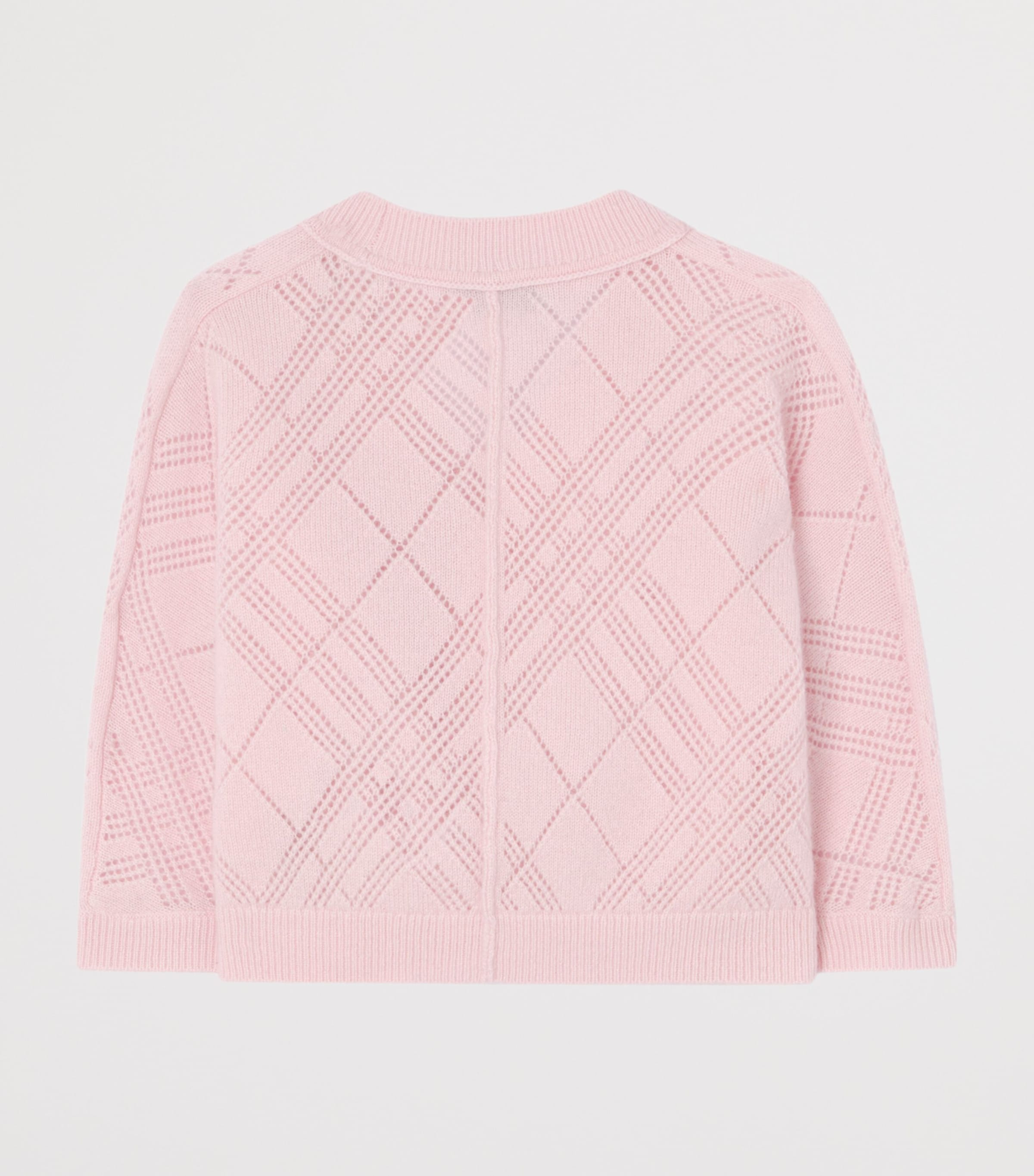 Burberry Kids Cashmere Check Cardigan and Trouser Set (1-18 Months) Archive Pink Image 3